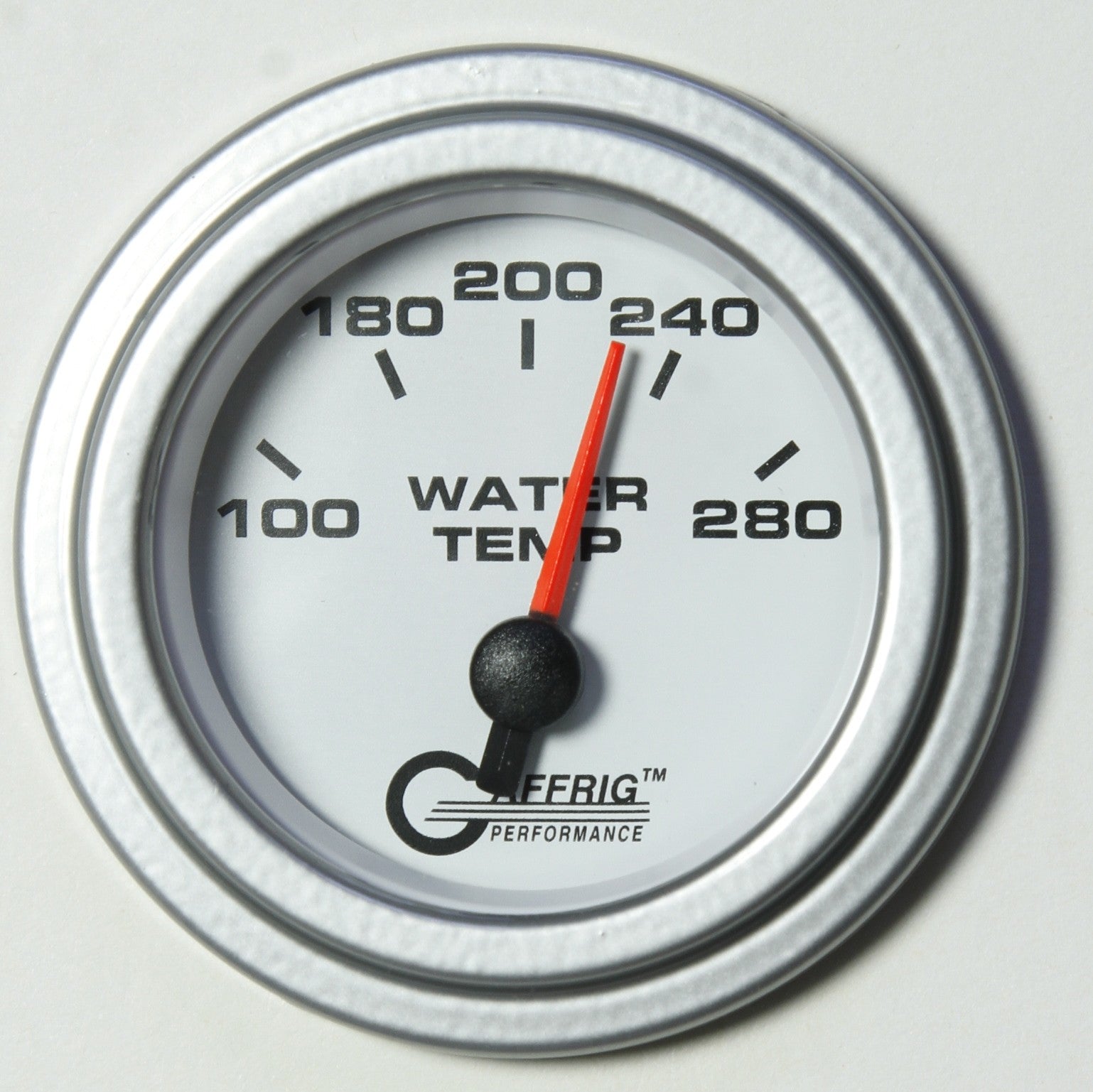 GAFFRIG PART #5542 2 INCH ELECTRIC HIGH WATER TEMPERATURE MARINE BOAT GAUGE 100-280 F WHITE