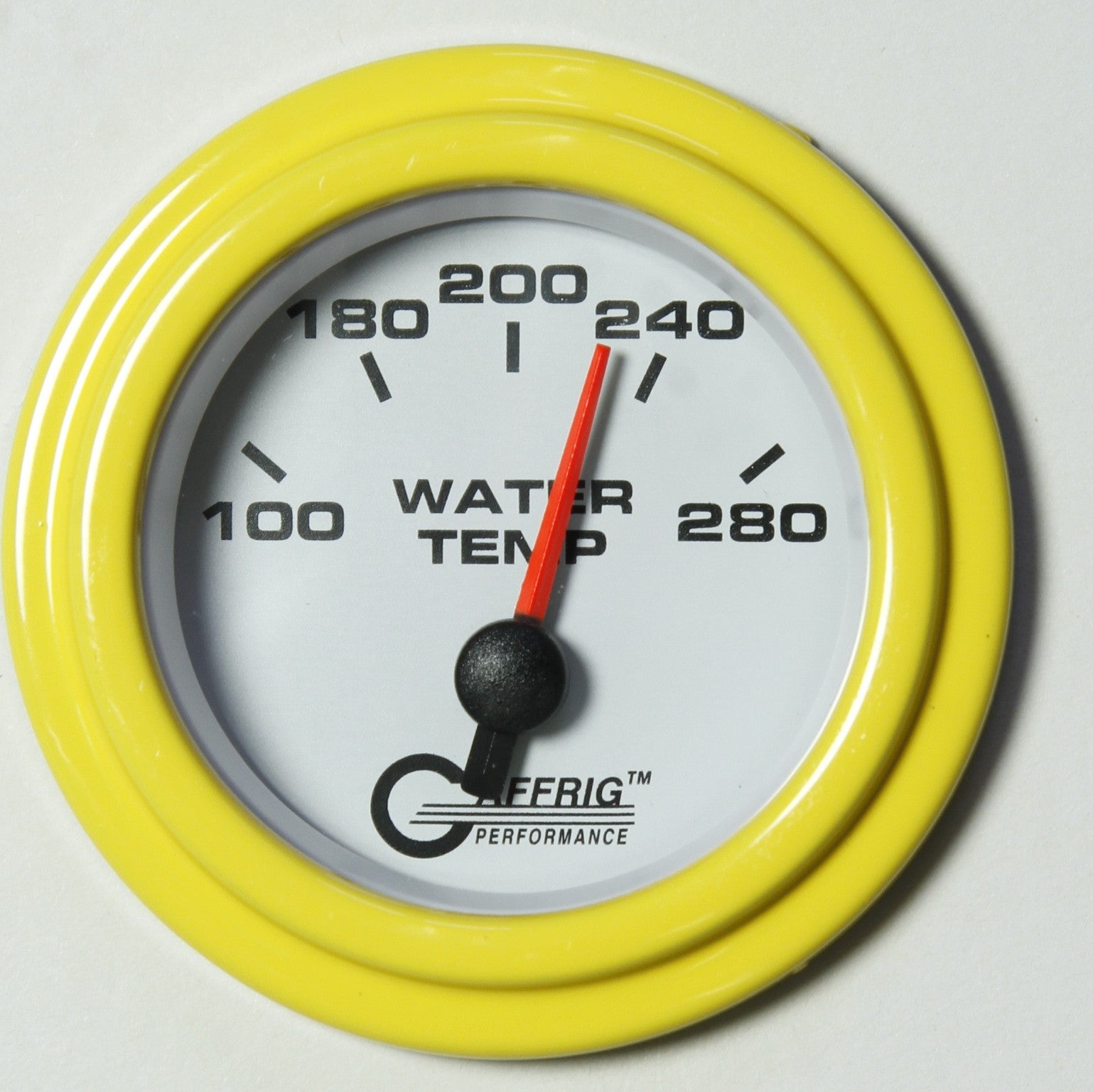GAFFRIG PART #5542 2 INCH ELECTRIC HIGH WATER TEMPERATURE MARINE BOAT GAUGE 100-280 F WHITE