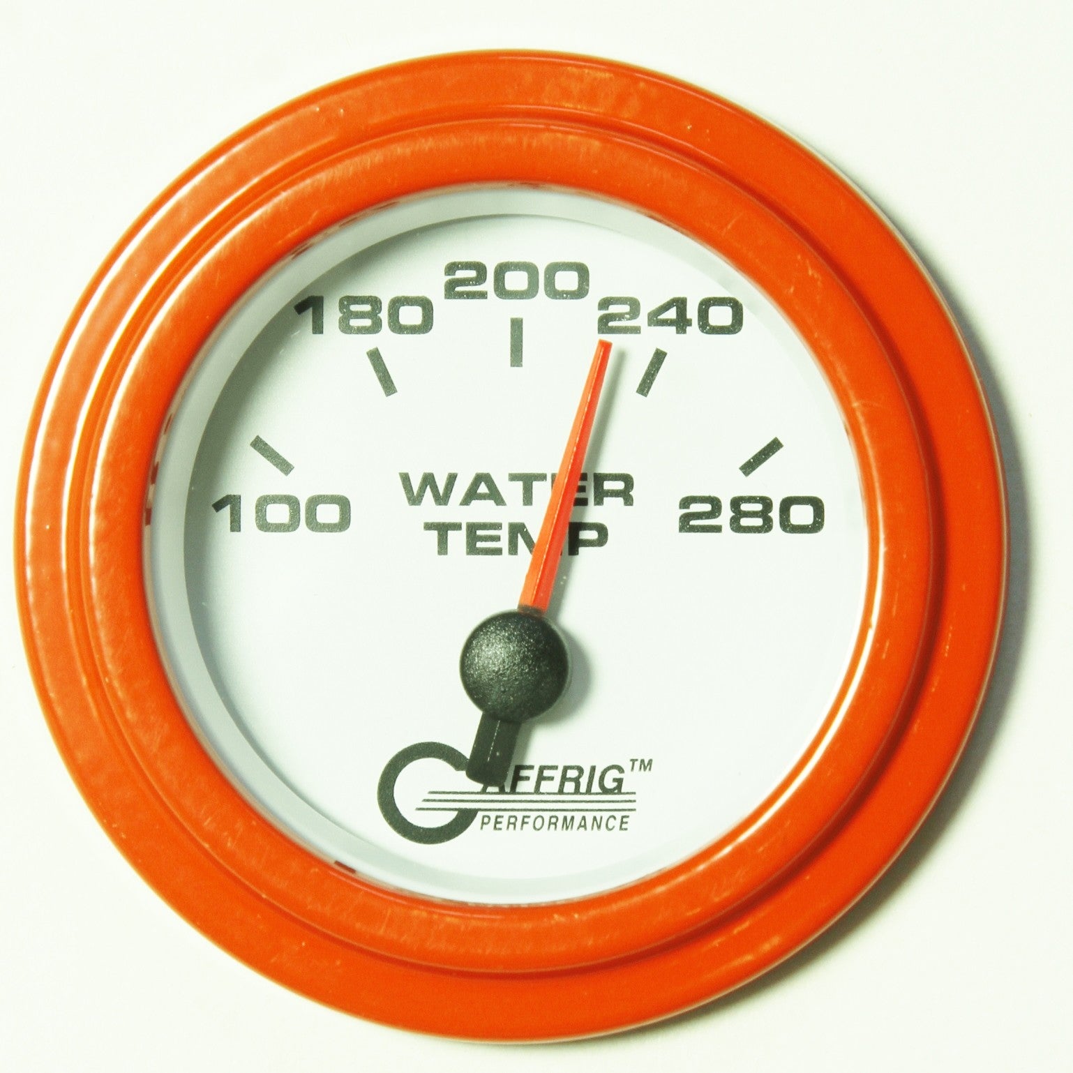 GAFFRIG PART #5542 2 INCH ELECTRIC HIGH WATER TEMPERATURE MARINE BOAT GAUGE 100-280 F WHITE