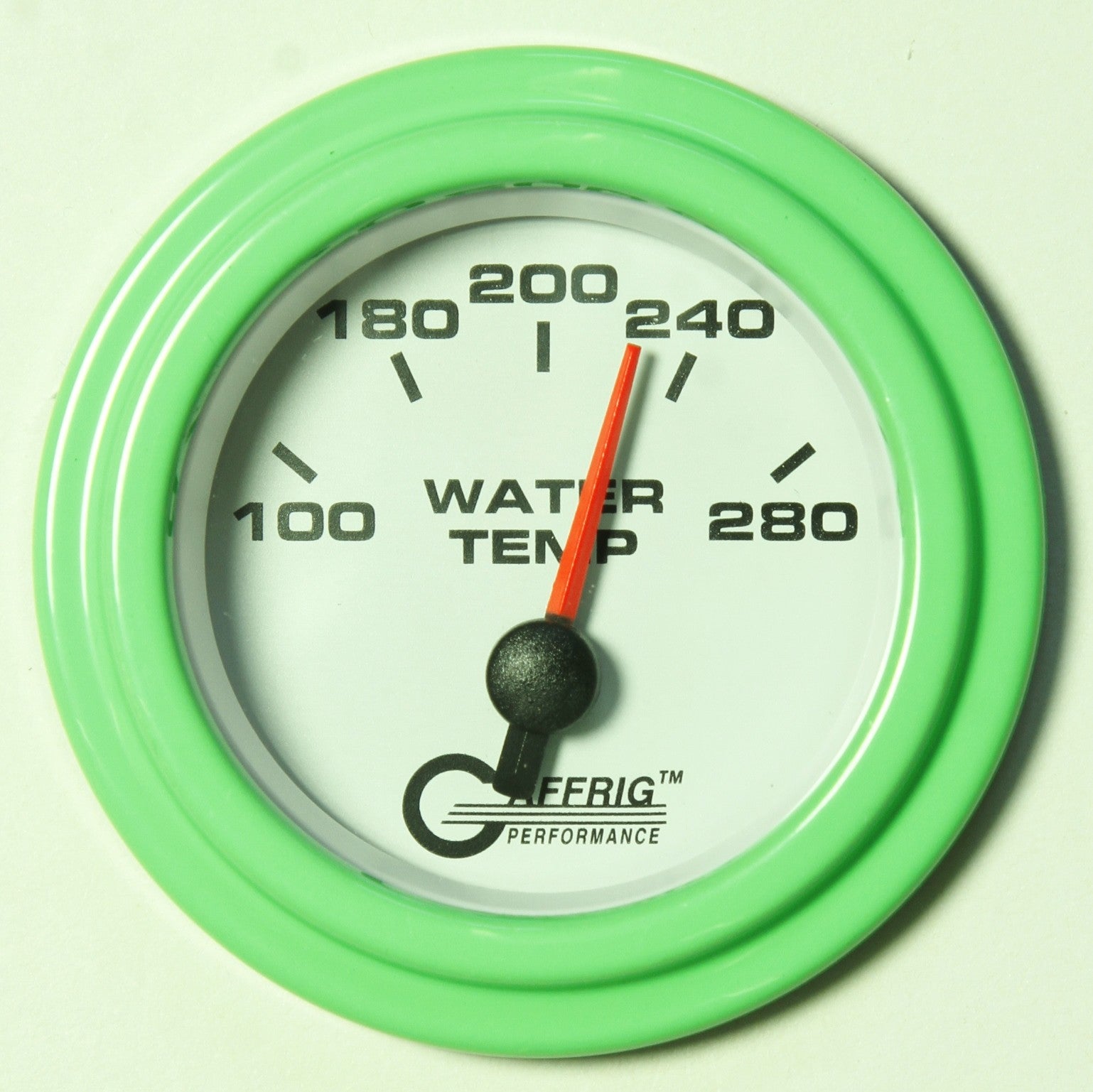 GAFFRIG PART #5542 2 INCH ELECTRIC HIGH WATER TEMPERATURE MARINE BOAT GAUGE 100-280 F WHITE