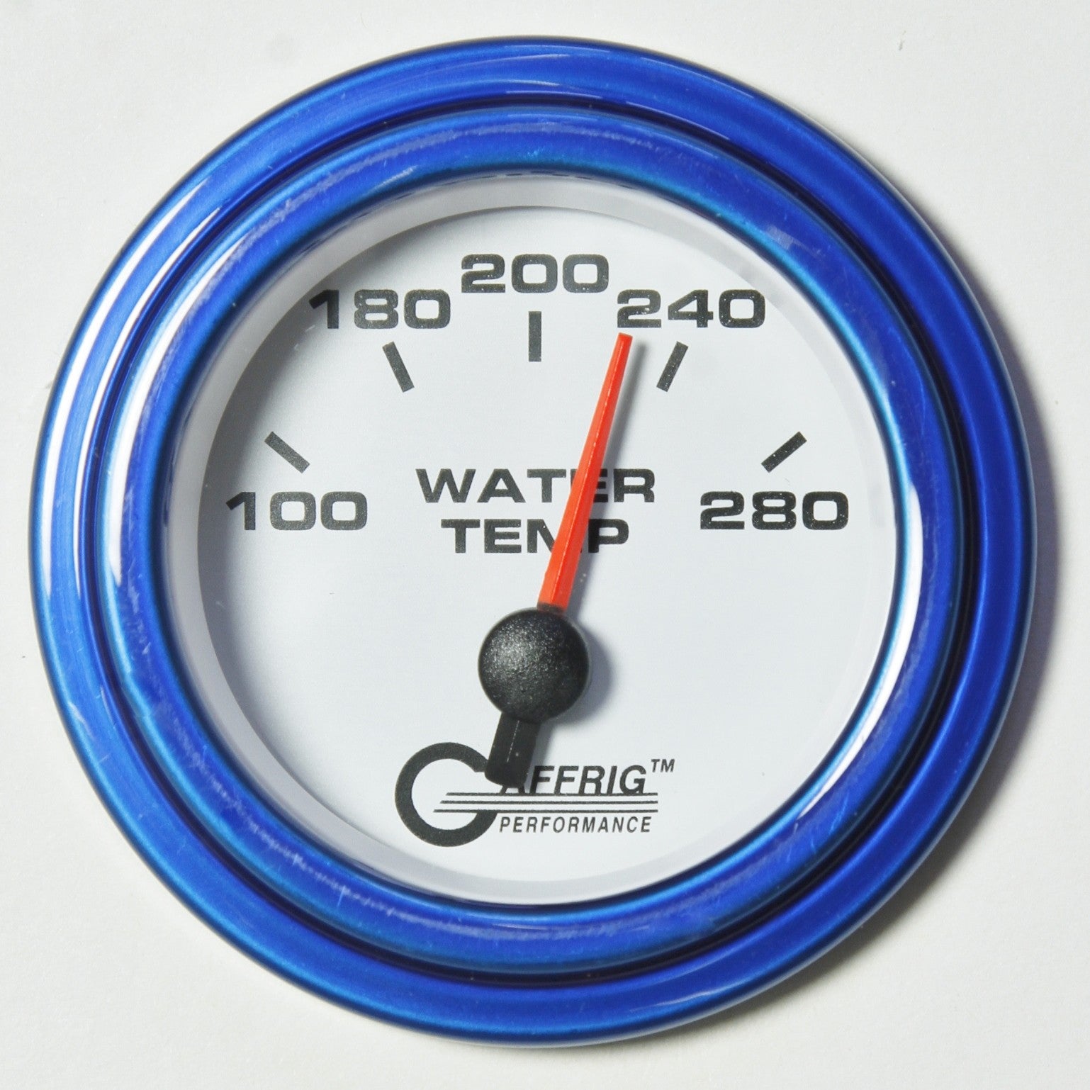 GAFFRIG PART #5542 2 INCH ELECTRIC HIGH WATER TEMPERATURE MARINE BOAT GAUGE 100-280 F WHITE