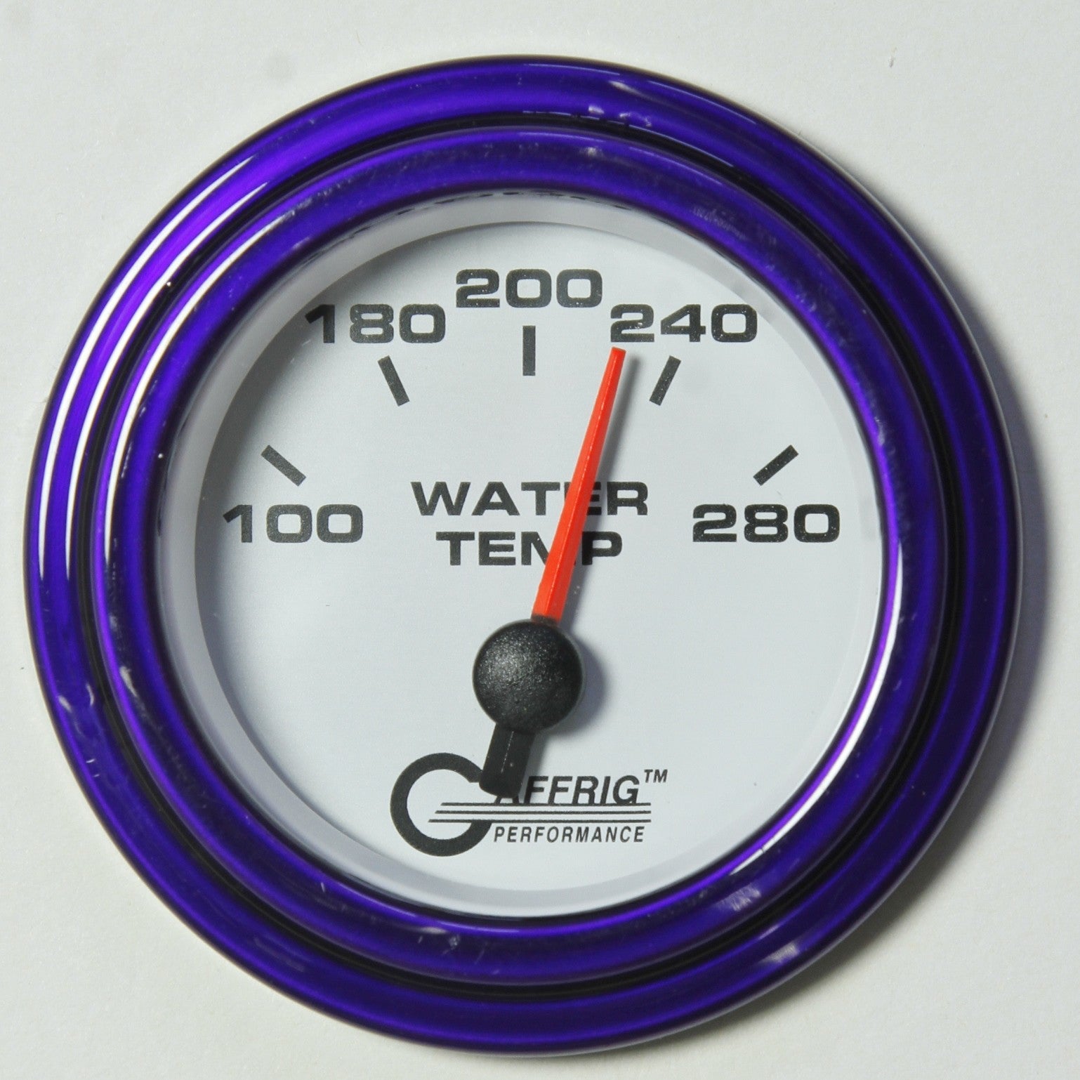 GAFFRIG PART #5542 2 INCH ELECTRIC HIGH WATER TEMPERATURE MARINE BOAT GAUGE 100-280 F WHITE
