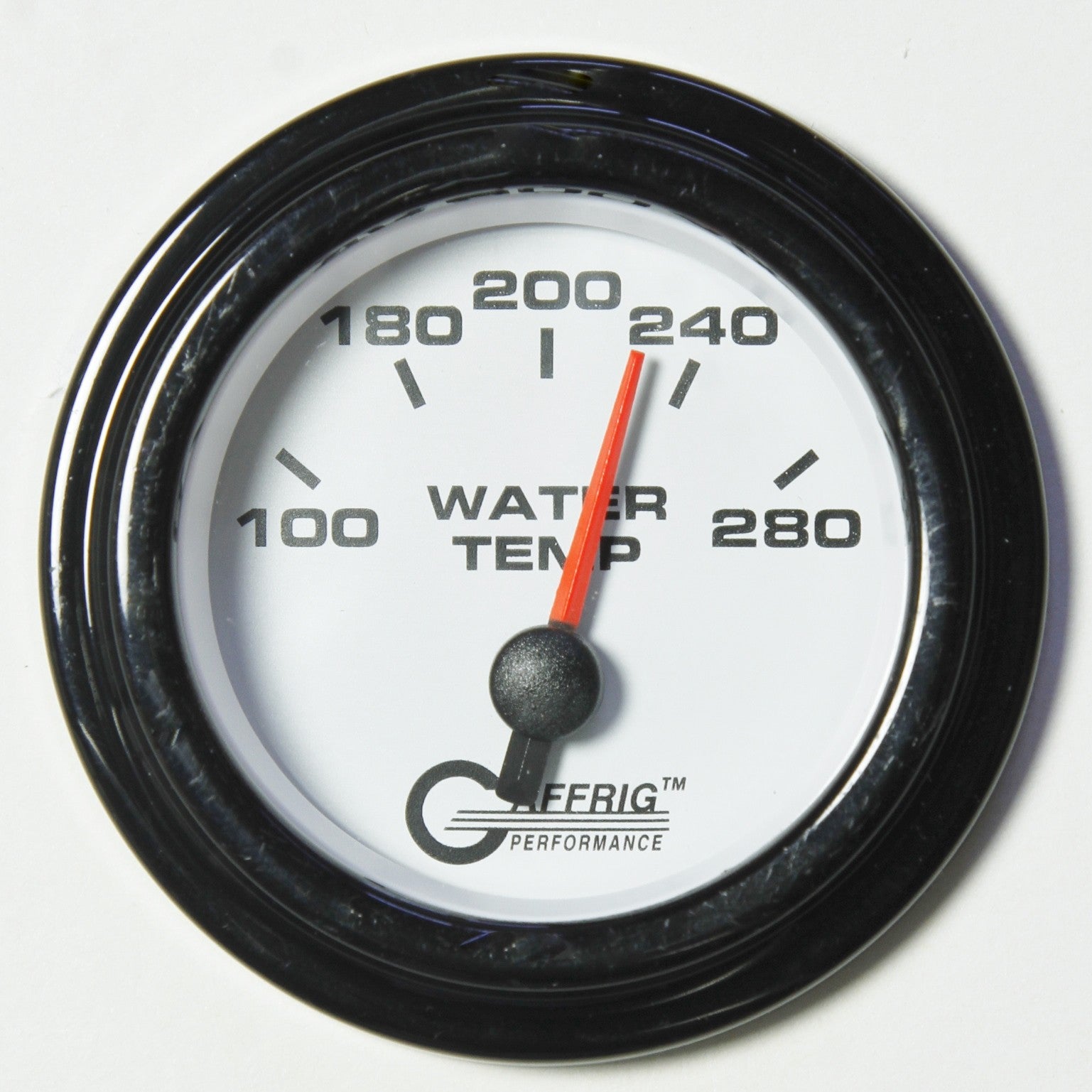 GAFFRIG PART #5542 2 INCH ELECTRIC HIGH WATER TEMPERATURE MARINE BOAT GAUGE 100-280 F WHITE
