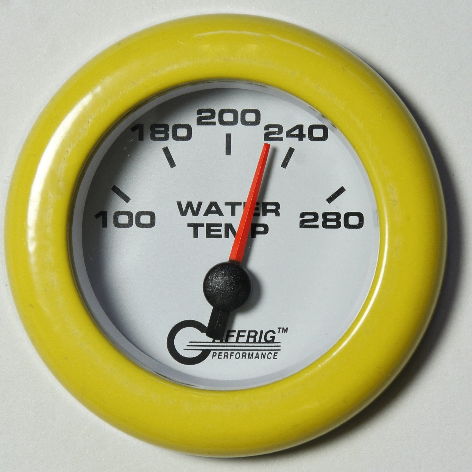 GAFFRIG PART #5542 2 INCH ELECTRIC HIGH WATER TEMPERATURE MARINE BOAT GAUGE 100-280 F WHITE