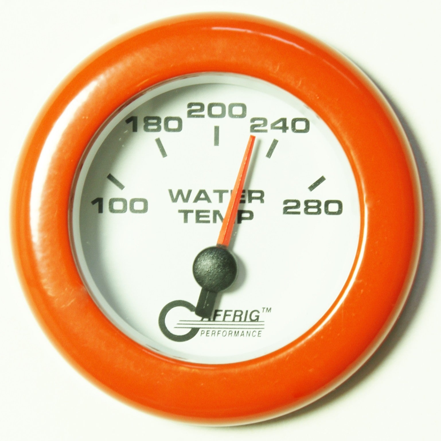 GAFFRIG PART #5542 2 INCH ELECTRIC HIGH WATER TEMPERATURE MARINE BOAT GAUGE 100-280 F WHITE
