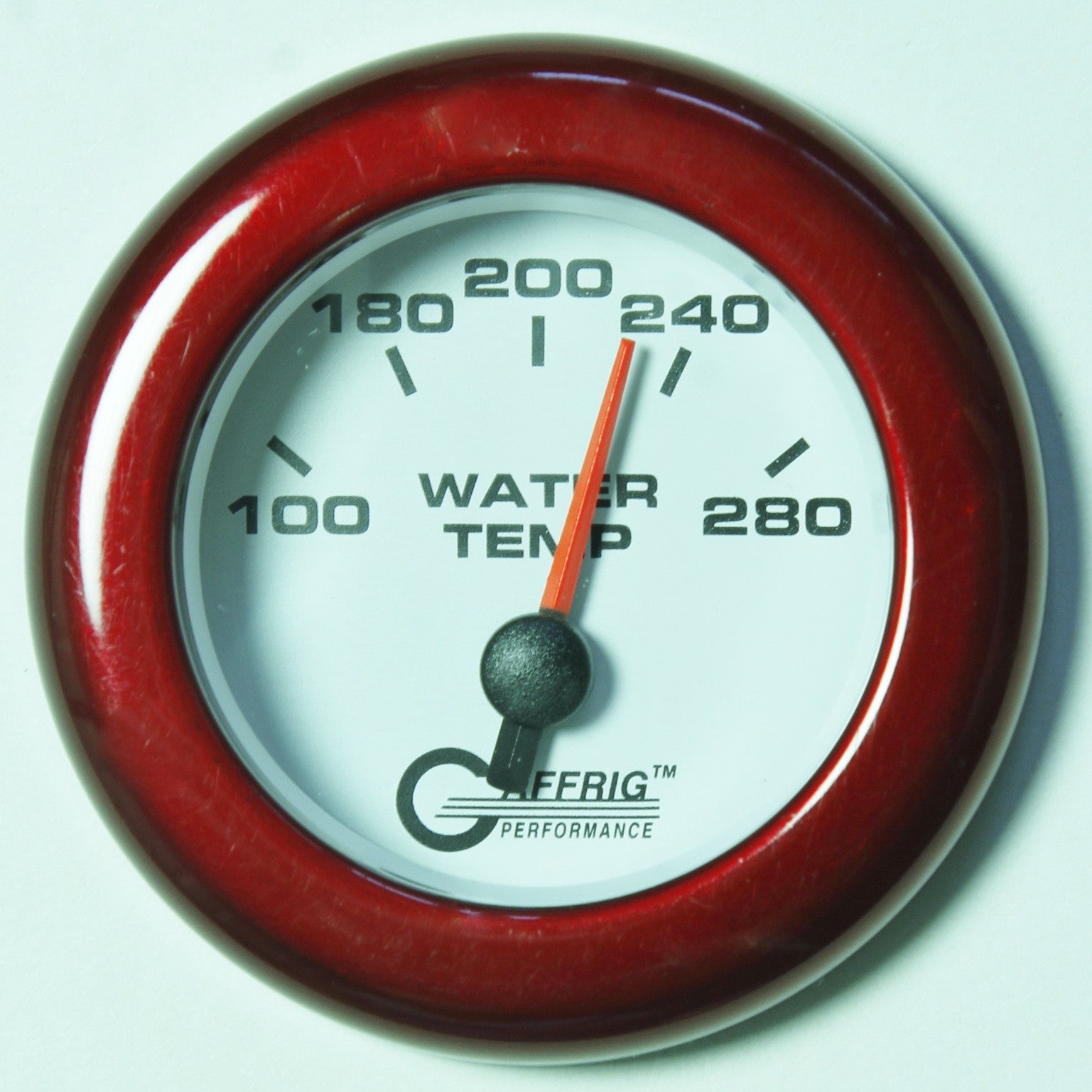 GAFFRIG PART #5542 2 INCH ELECTRIC HIGH WATER TEMPERATURE MARINE BOAT GAUGE 100-280 F WHITE