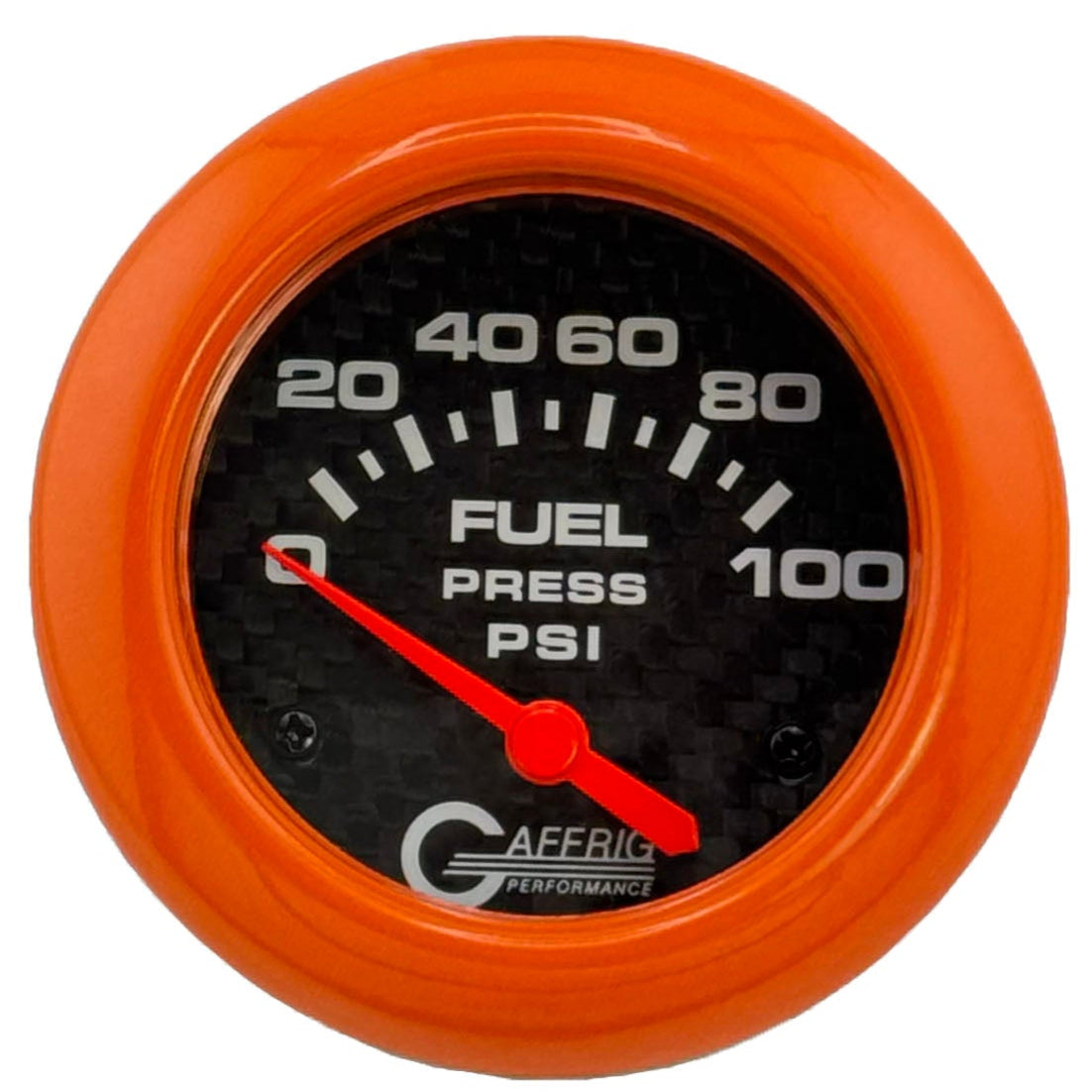 GAFFRIG PART #12008 2 5/8 INCH ELECTRIC FUEL PRESSURE GAUGE 0-100 PSI CARBON FIBER - INCLUDES SENDER