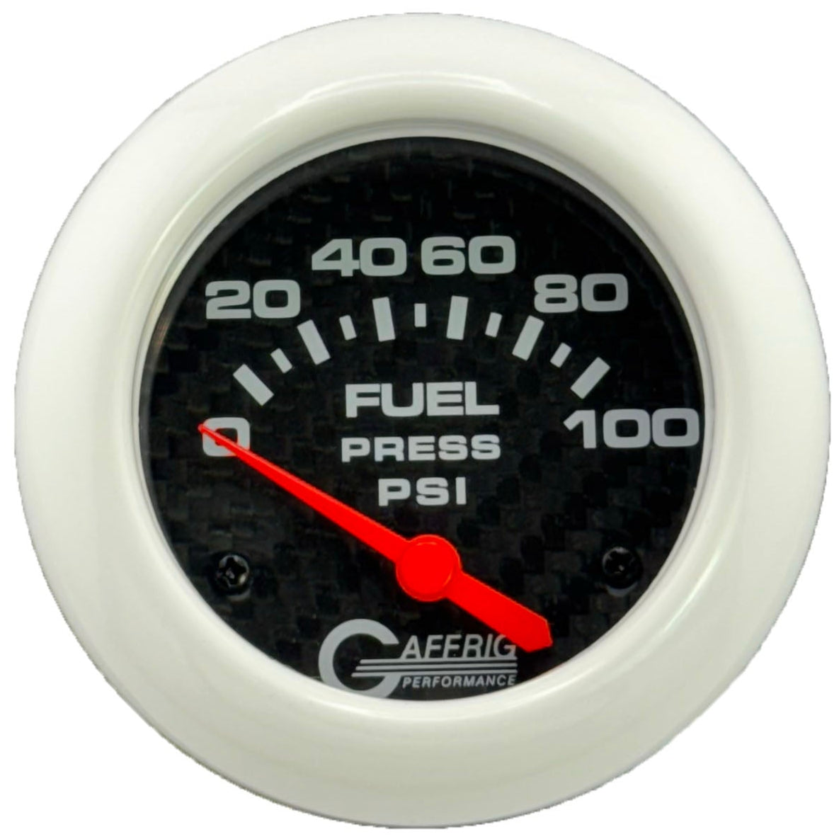 GAFFRIG PART #12008 2 5/8 INCH ELECTRIC FUEL PRESSURE GAUGE 0-100 PSI CARBON FIBER - INCLUDES SENDER