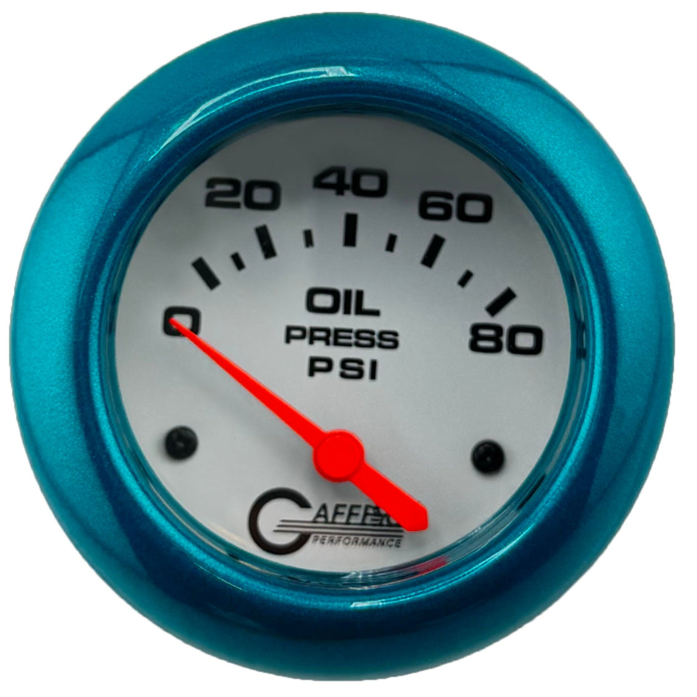 GAFFRIG PART #13001 2 5/8 INCH ELECTRIC OIL PRESSURE 0-80 PSI - INCLUDES SENDER WHITE