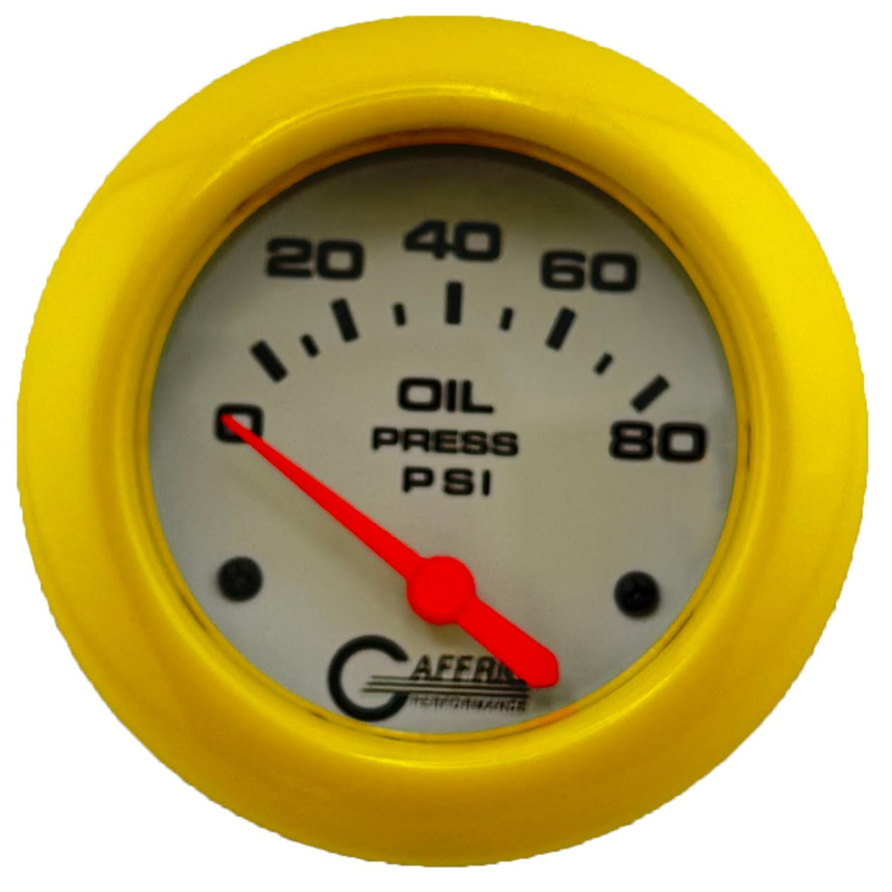 GAFFRIG PART #13001 2 5/8 INCH ELECTRIC OIL PRESSURE 0-80 PSI - INCLUDES SENDER WHITE