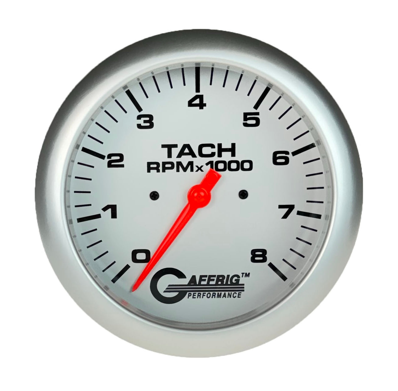 GAFFRIG PART #1910019 4 5/8 INCH ELECTRIC TACHOMETER GAUGE 0-8000 RPM WHITE