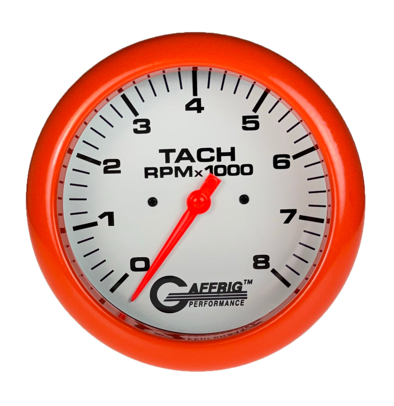 GAFFRIG PART #1910019 4 5/8 INCH ELECTRIC TACHOMETER GAUGE 0-8000 RPM WHITE