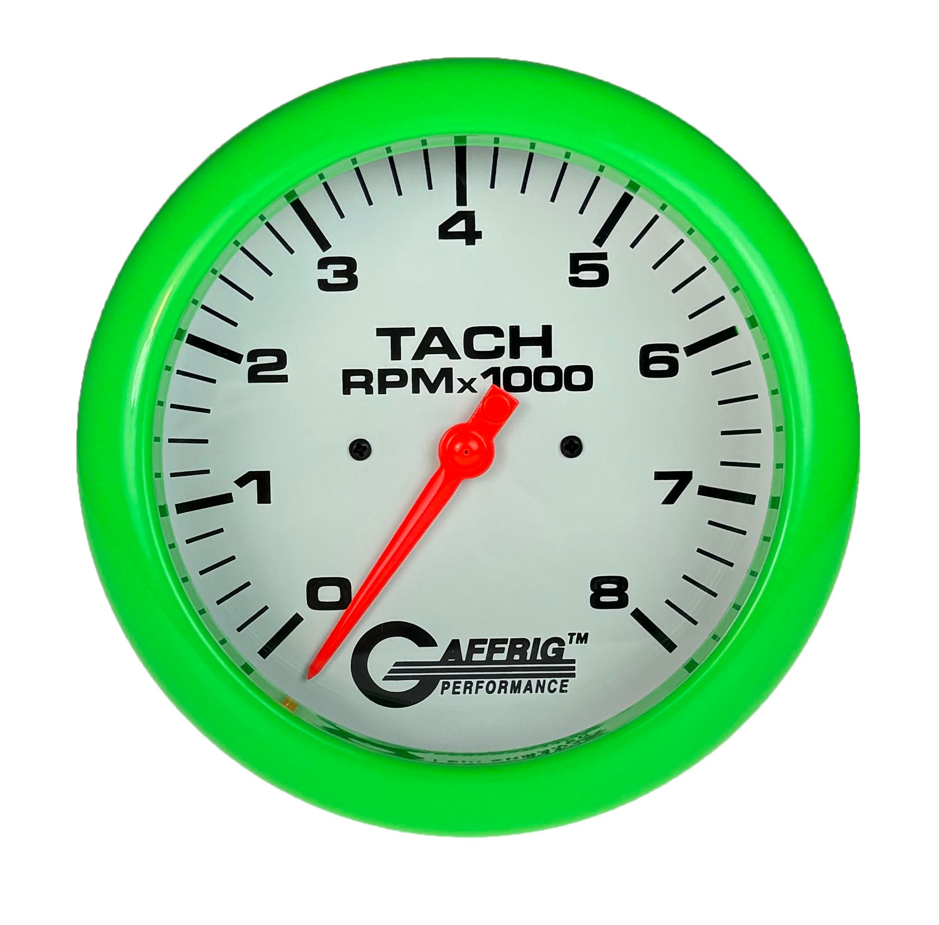 GAFFRIG PART #1910019 4 5/8 INCH ELECTRIC TACHOMETER GAUGE 0-8000 RPM WHITE
