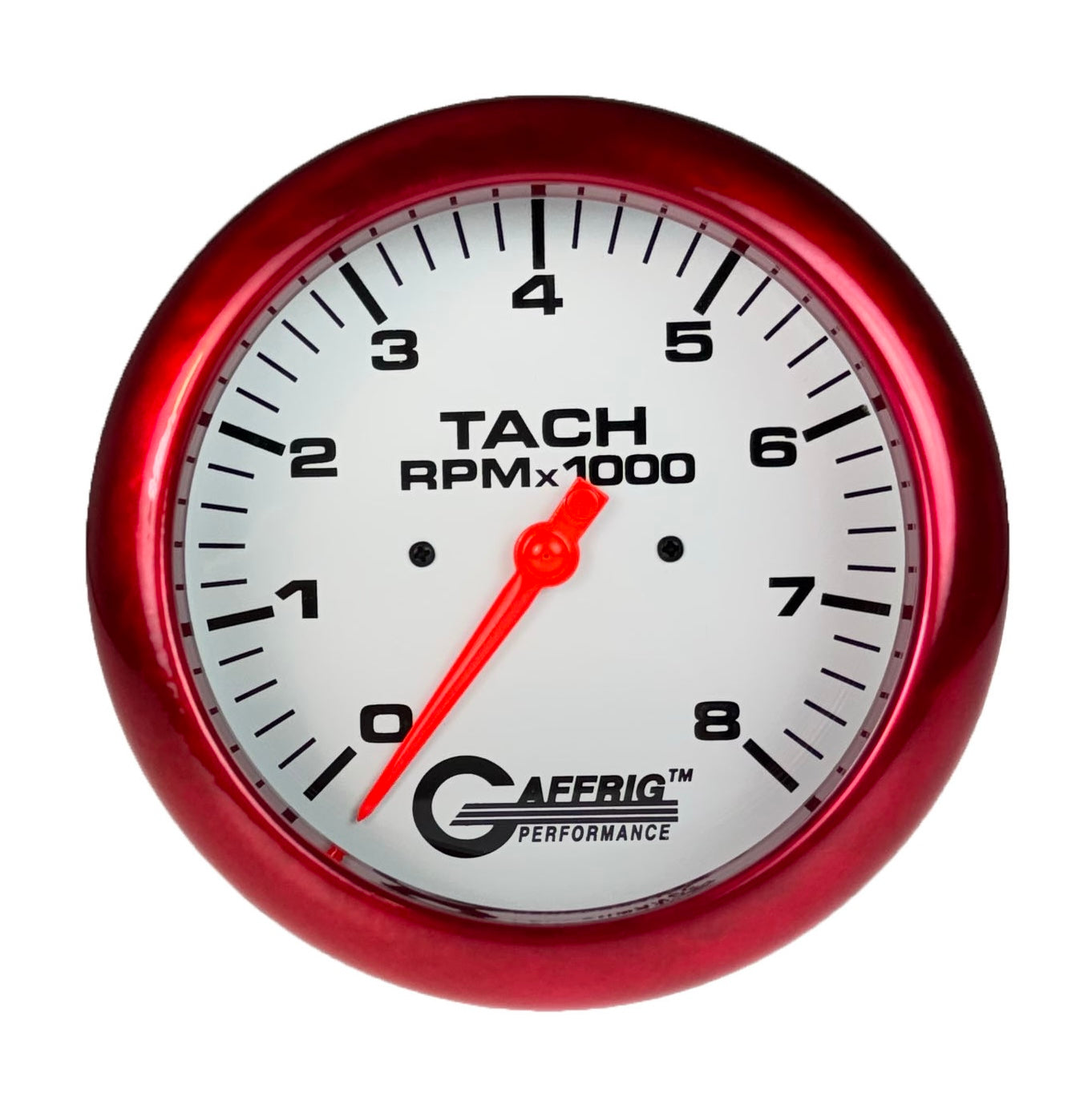 GAFFRIG PART #1910019 4 5/8 INCH ELECTRIC TACHOMETER GAUGE 0-8000 RPM WHITE