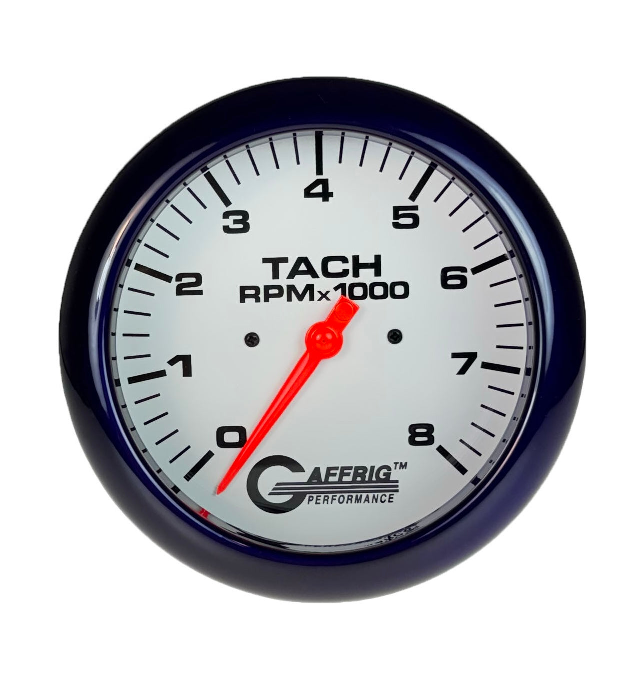 GAFFRIG PART #1910019 4 5/8 INCH ELECTRIC TACHOMETER GAUGE 0-8000 RPM WHITE