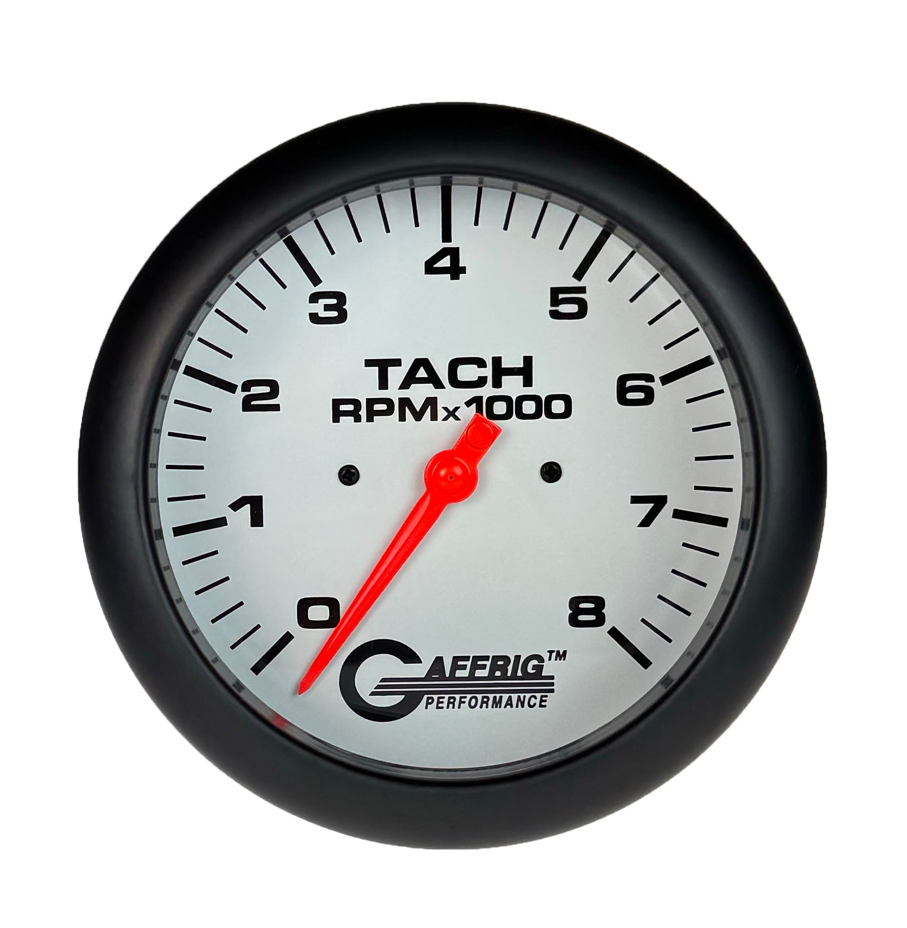 GAFFRIG PART #1910019 4 5/8 INCH ELECTRIC TACHOMETER GAUGE 0-8000 RPM WHITE
