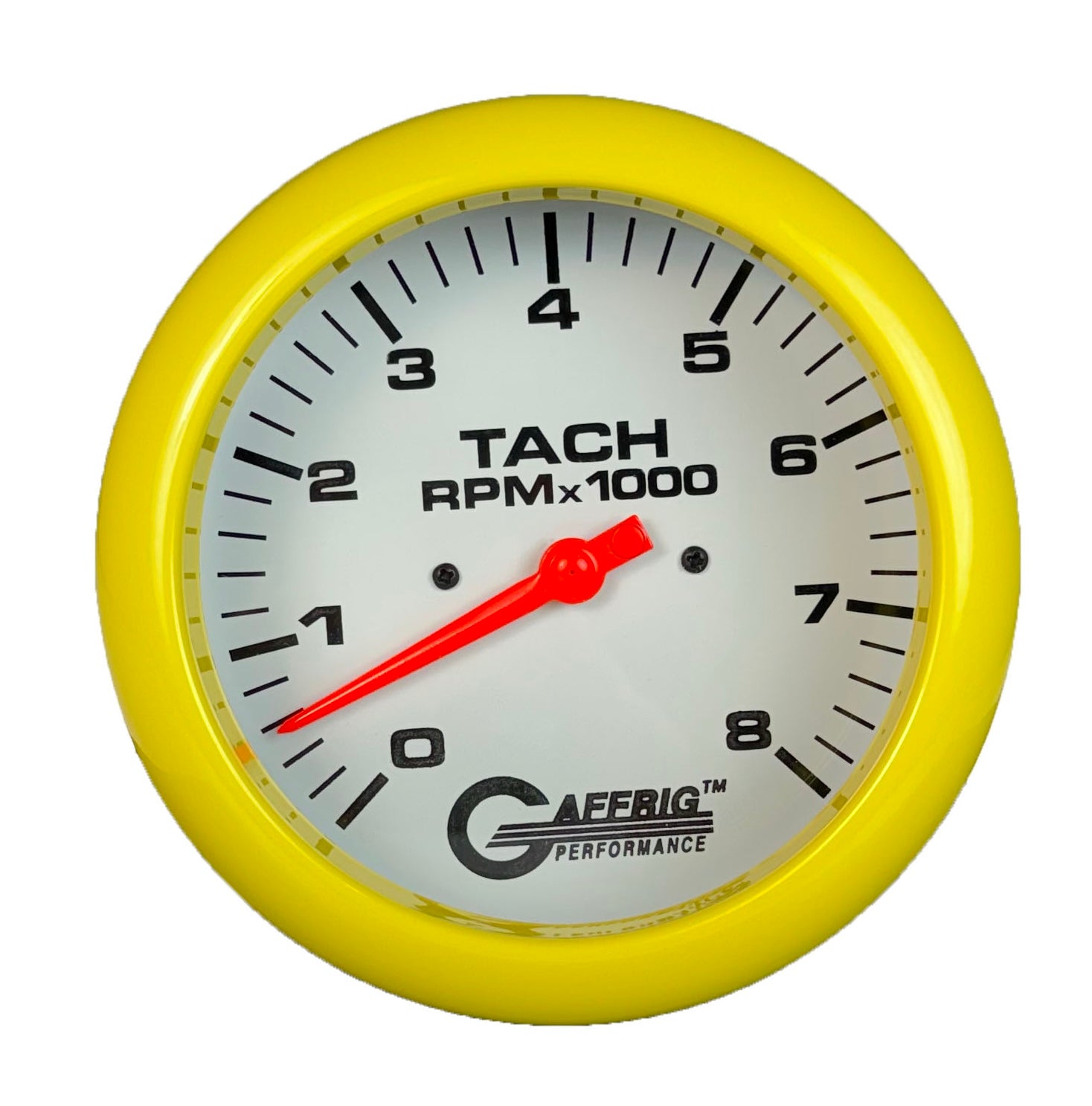 GAFFRIG PART #1910019 4 5/8 INCH ELECTRIC TACHOMETER GAUGE 0-8000 RPM WHITE