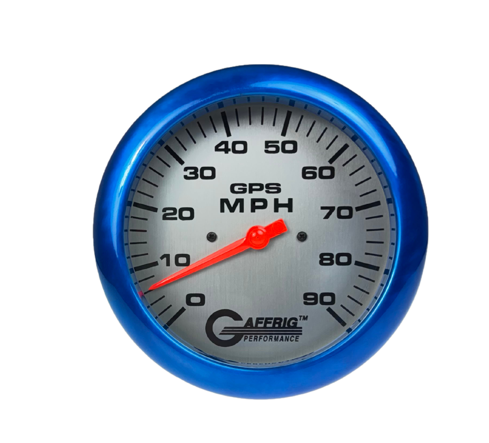 GAFFRIG PART #194547 4 5/8 INCH GPS ANALOG 90 MPH SPEEDOMETER GAUGE HEAD ONLY PLATINUM BLUE