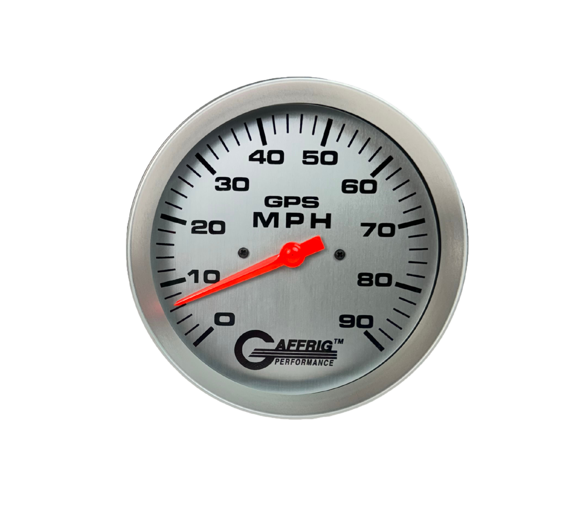 GAFFRIG PART #194547 4 5/8 INCH GPS ANALOG 90 MPH SPEEDOMETER GAUGE HEAD ONLY PLATINUM NO FAT RIM (STANDARD)