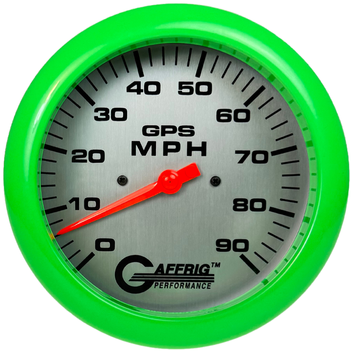 GAFFRIG PART #194548 4 5/8 INCH GPS ANALOG 90 MPH SPEEDOMETER GAUGE KIT PLATINUM LIME GREEN