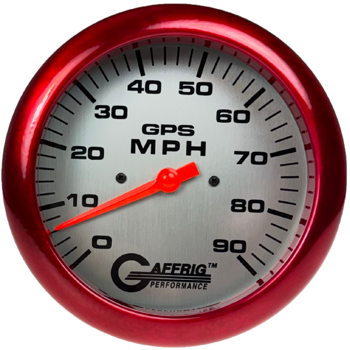 GAFFRIG PART #194548 4 5/8 INCH GPS ANALOG 90 MPH SPEEDOMETER GAUGE KIT PLATINUM RED