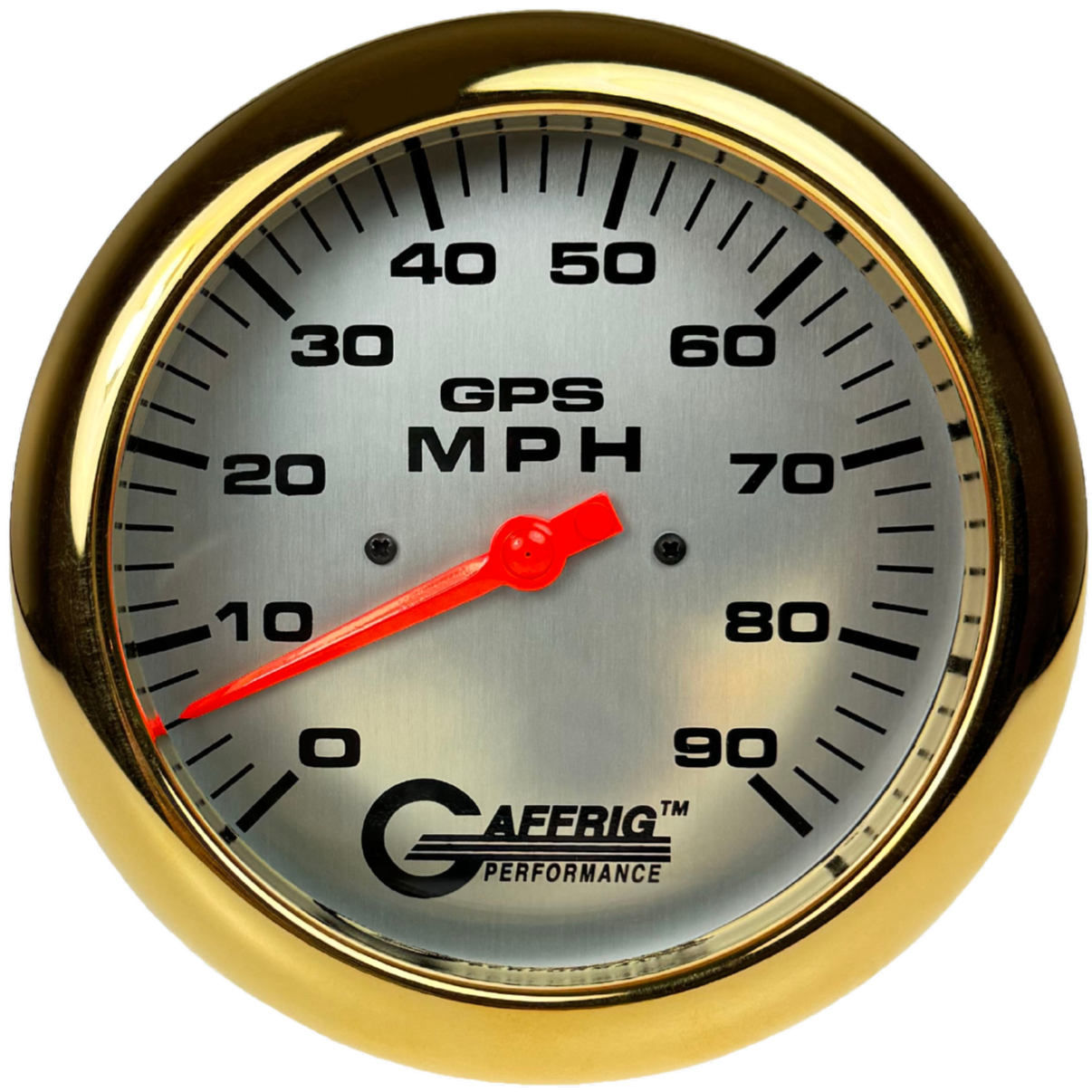 GAFFRIG PART #194548 4 5/8 INCH GPS ANALOG 90 MPH SPEEDOMETER GAUGE KIT PLATINUM GOLD
