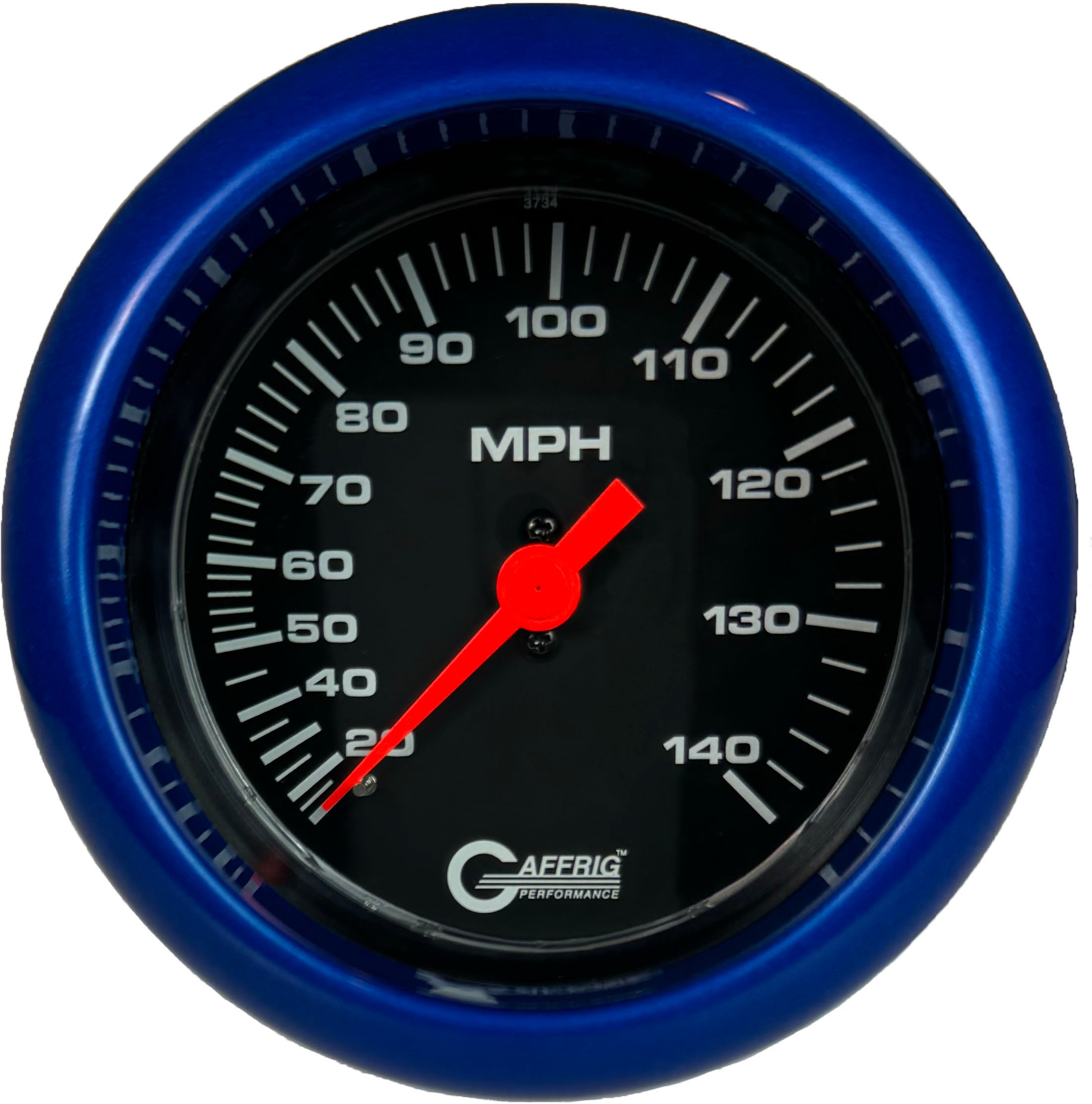 GAFFRIG PART #4030 3 3/8 INCH MECHANICAL DRY SPEEDOMETER GAUGE 140 MPH KIT BLACK BLUE / STEP RIM