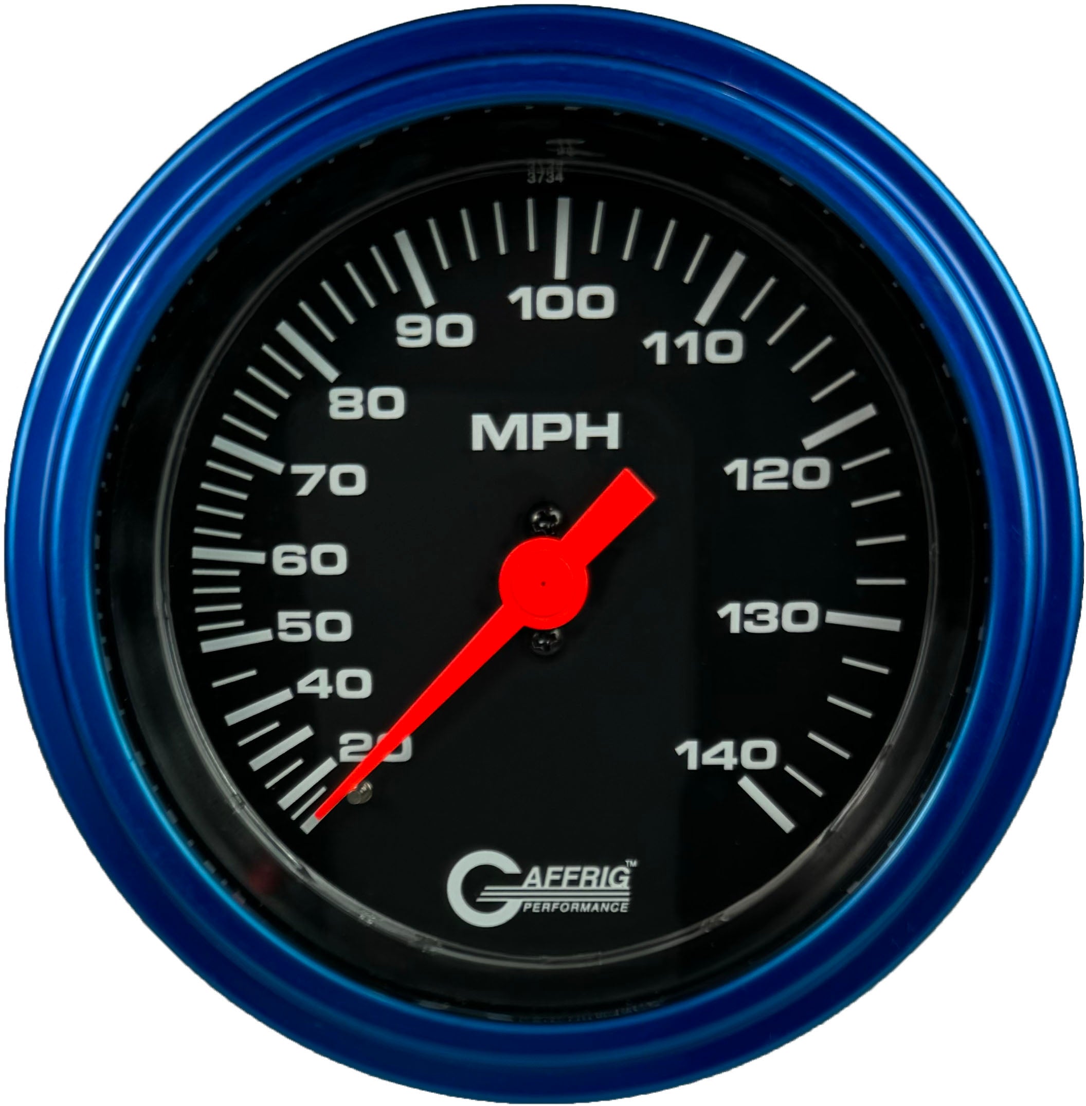 GAFFRIG PART #4030 3 3/8 INCH MECHANICAL DRY SPEEDOMETER GAUGE 140 MPH KIT BLACK BLUE / STEP RIM