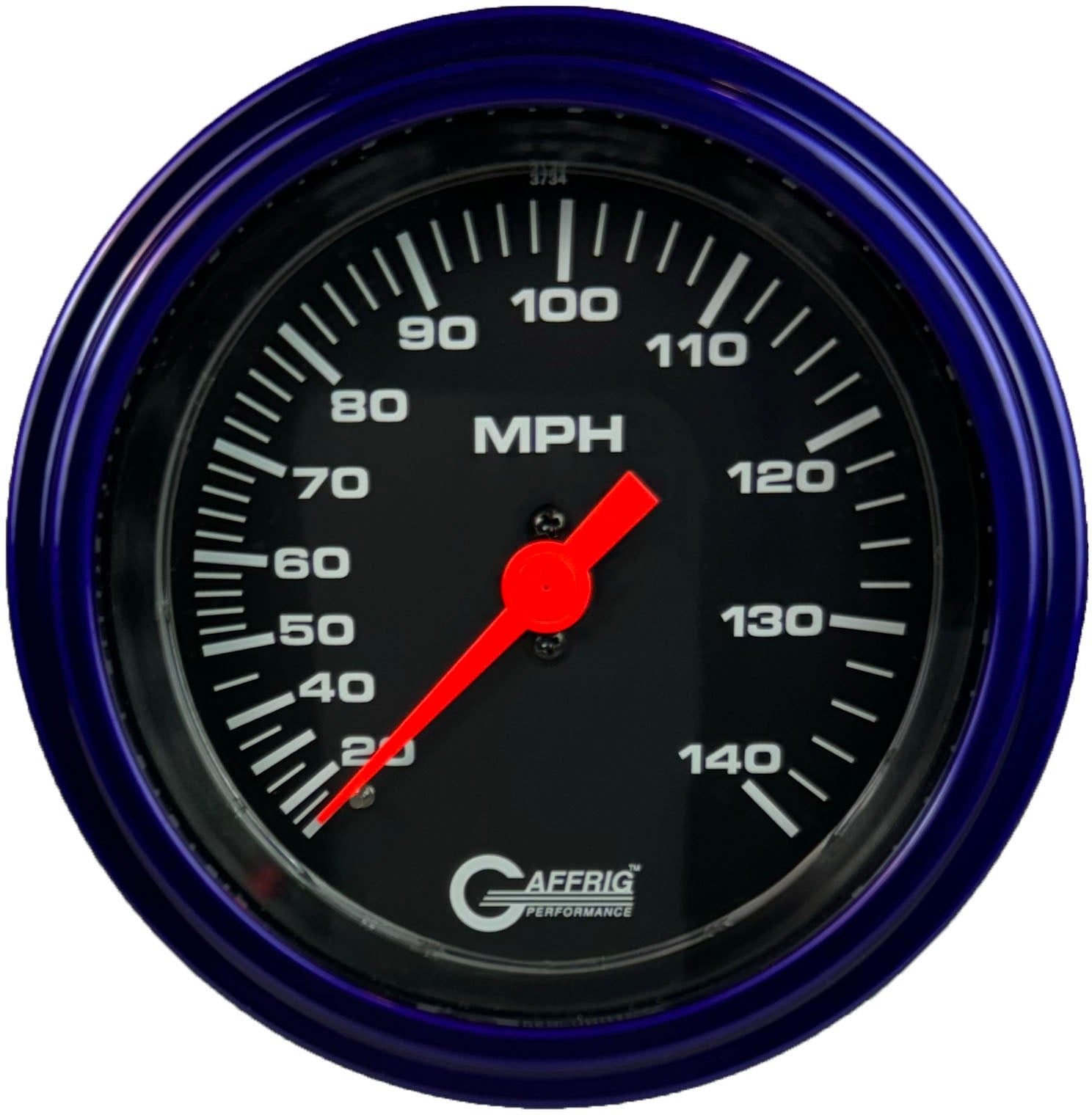 GAFFRIG PART #4030 3 3/8 INCH MECHANICAL DRY SPEEDOMETER GAUGE 140 MPH KIT BLACK PURPLE / STEP RIM