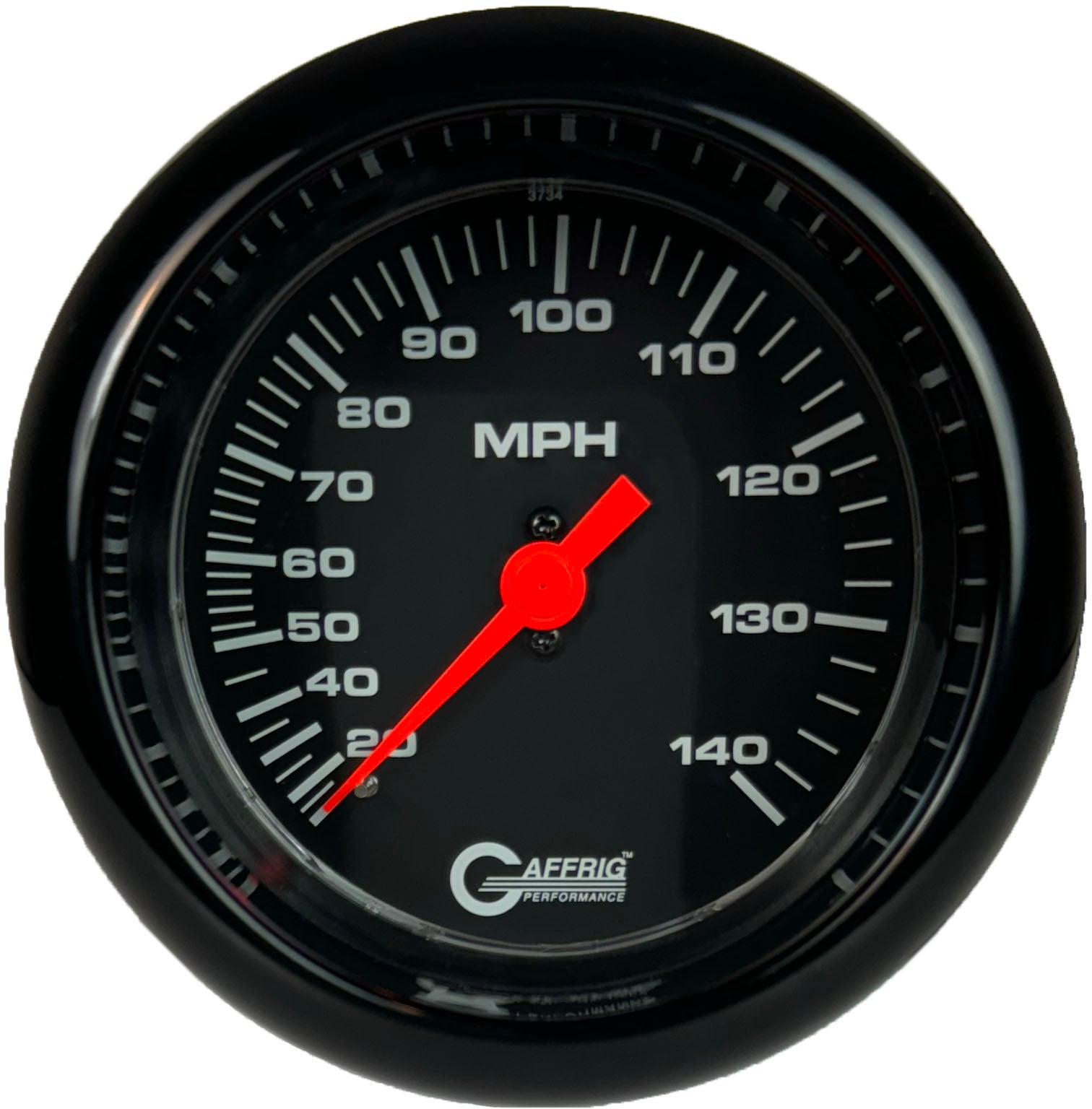 GAFFRIG PART #4030 3 3/8 INCH MECHANICAL DRY SPEEDOMETER GAUGE 140 MPH KIT BLACK BLACK / FAT RIM