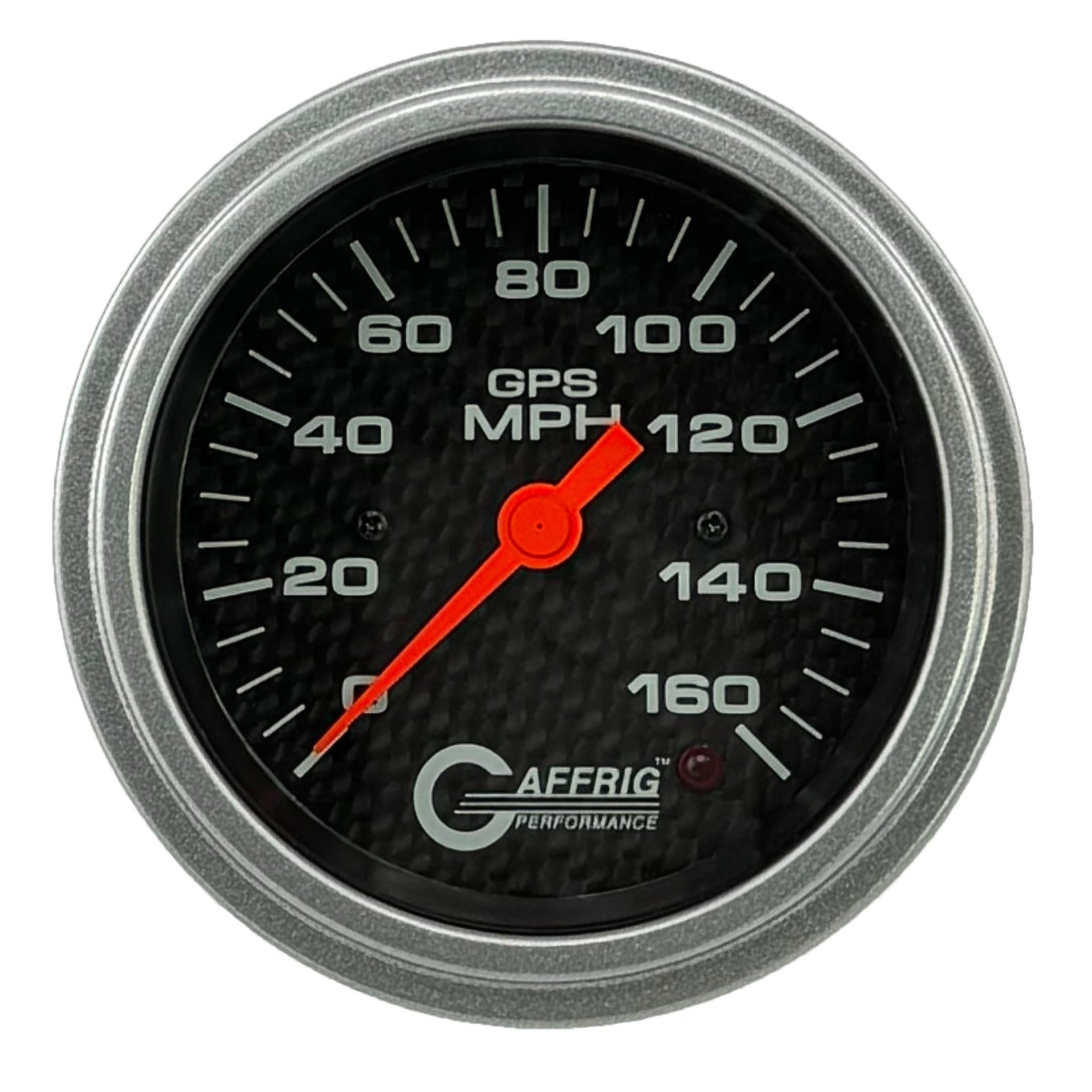 GAFFRIG PART #4057 3 3/8 INCH GPS ANALOG 160 MPH SPEEDOMETER GAUGE HEAD ONLY CARBON FIBER