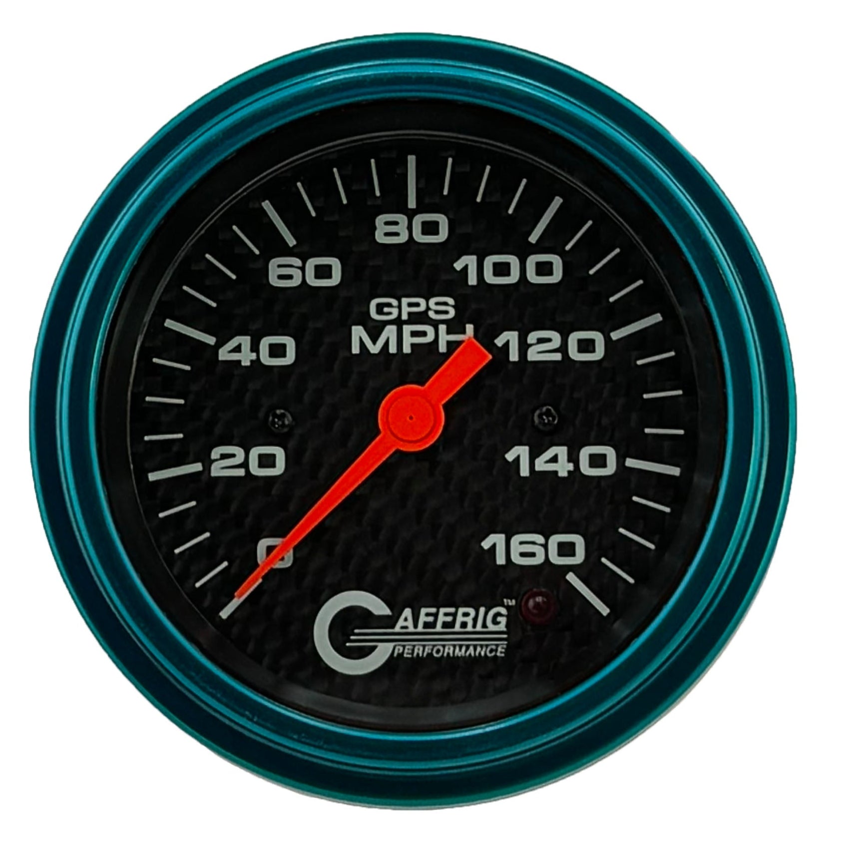 GAFFRIG PART #4057 3 3/8 INCH GPS ANALOG 160 MPH SPEEDOMETER GAUGE HEAD ONLY CARBON FIBER