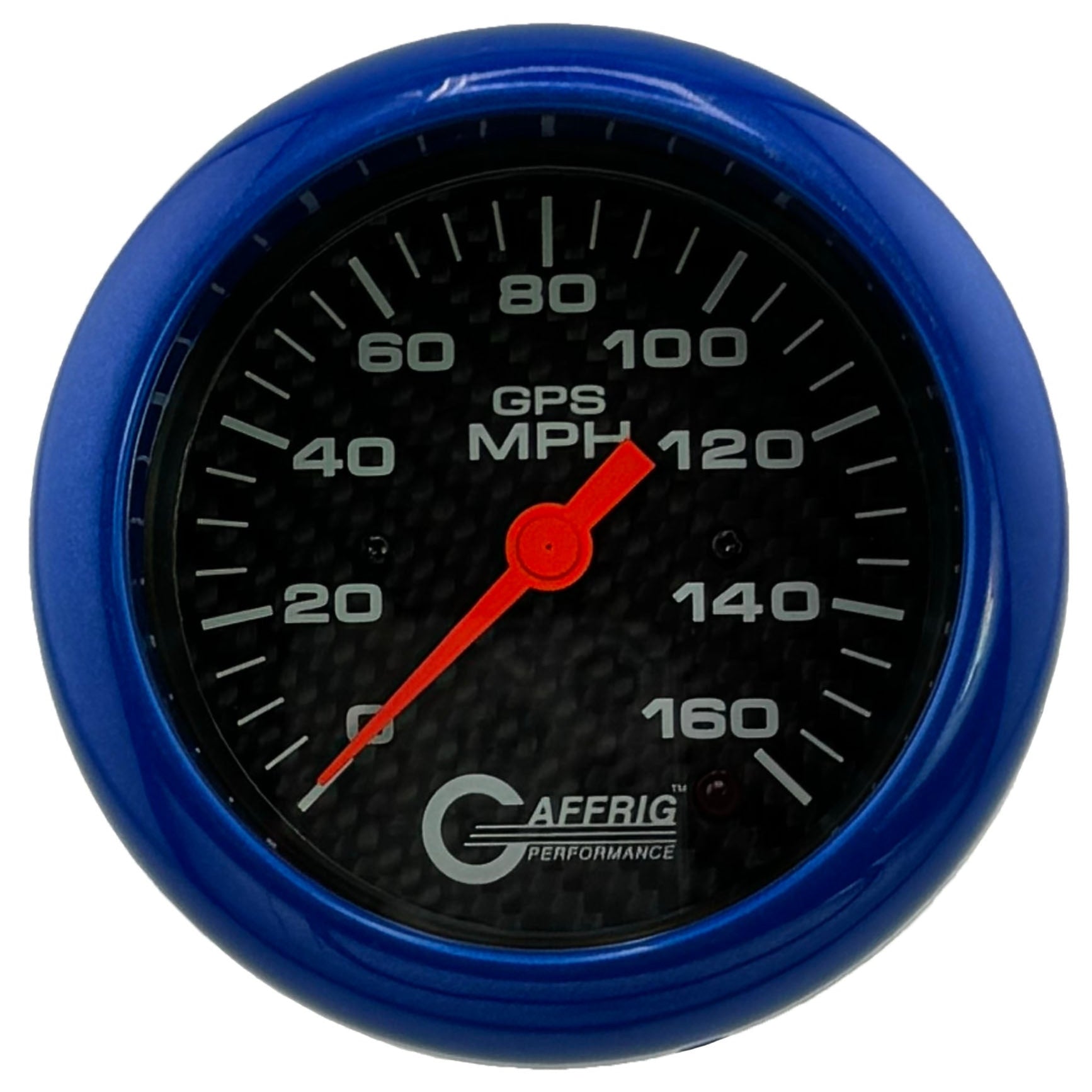 GAFFRIG PART #4057 3 3/8 INCH GPS ANALOG 160 MPH SPEEDOMETER GAUGE HEAD ONLY CARBON FIBER
