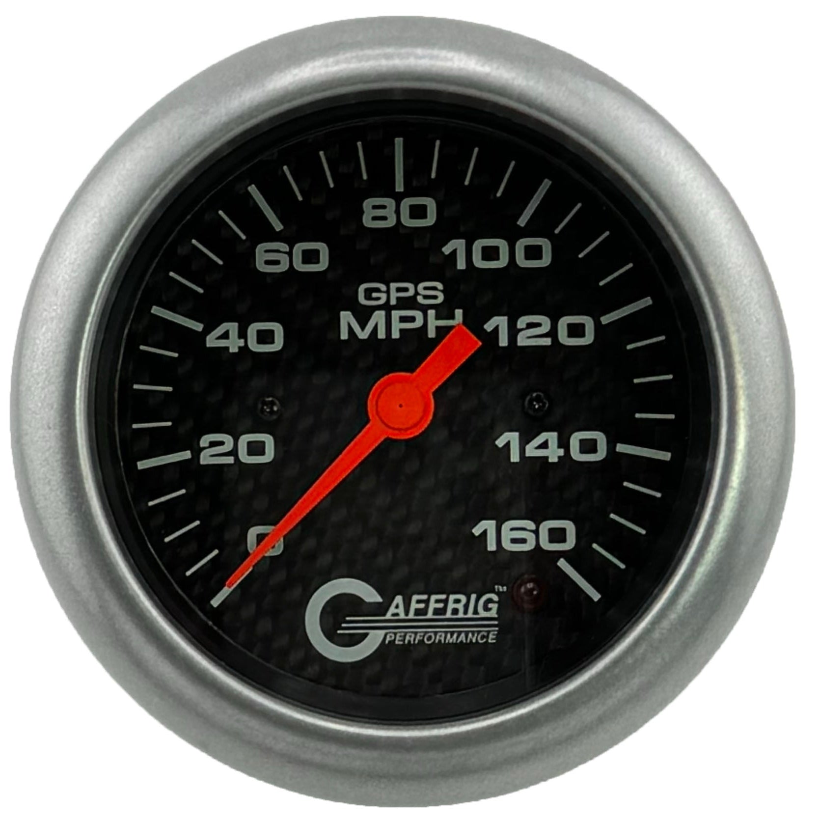 GAFFRIG PART #4057 3 3/8 INCH GPS ANALOG 160 MPH SPEEDOMETER GAUGE HEAD ONLY CARBON FIBER