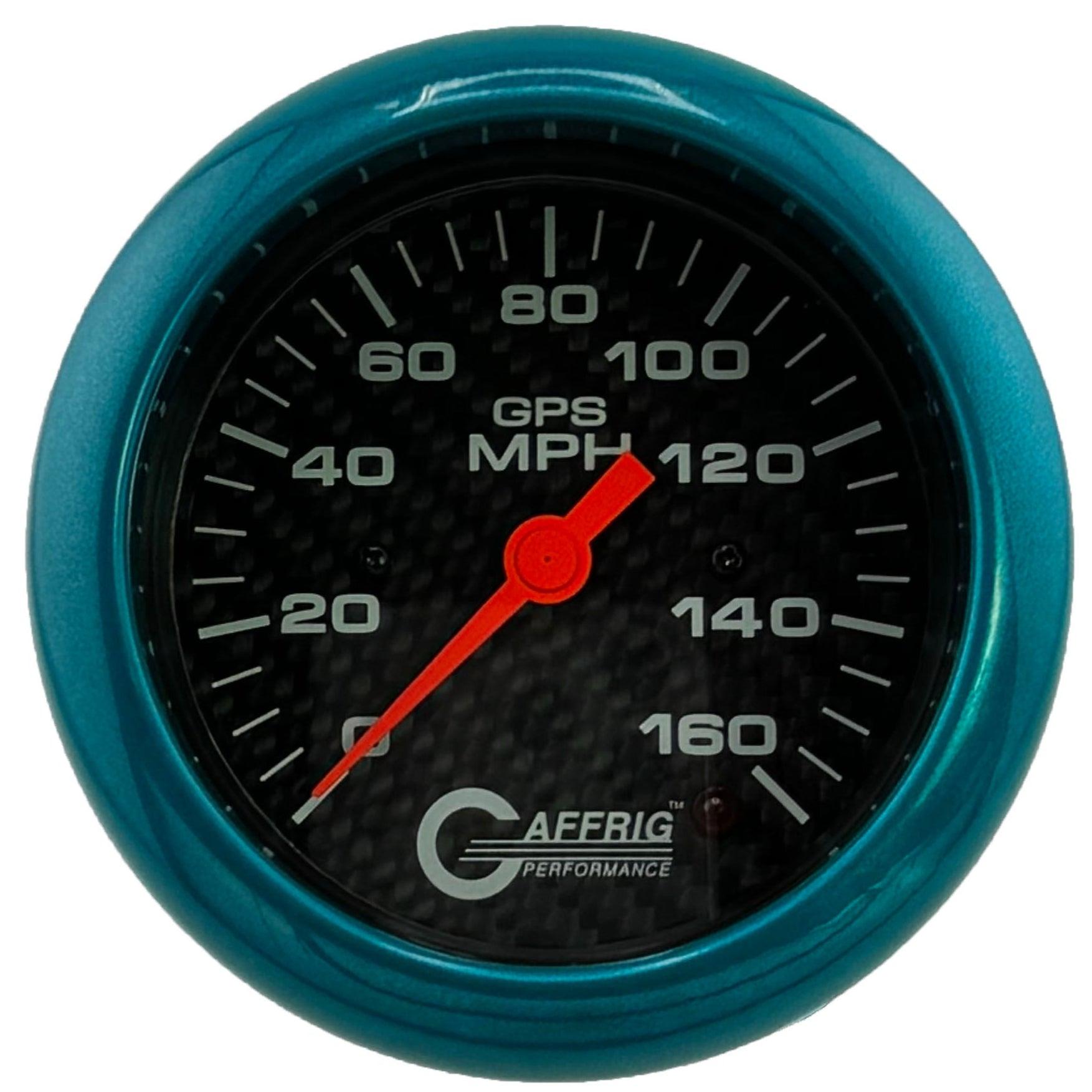 GAFFRIG PART #4057 3 3/8 INCH GPS ANALOG 160 MPH SPEEDOMETER GAUGE HEAD ONLY CARBON FIBER