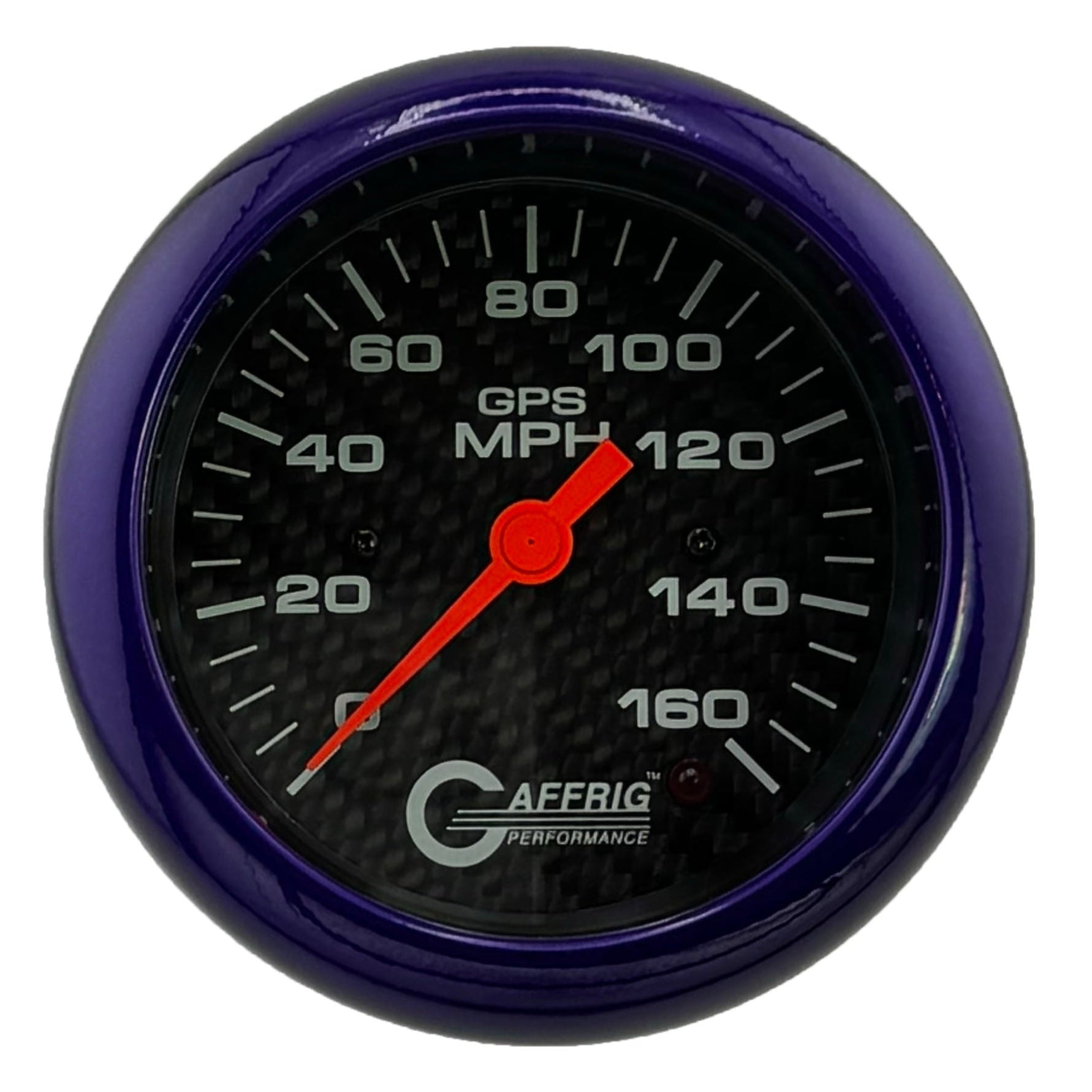 GAFFRIG PART #4057 3 3/8 INCH GPS ANALOG 160 MPH SPEEDOMETER GAUGE HEAD ONLY CARBON FIBER