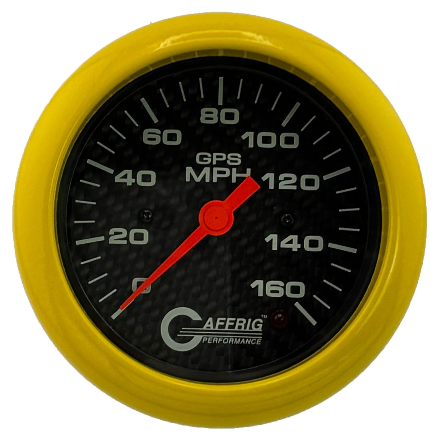GAFFRIG PART #4057 3 3/8 INCH GPS ANALOG 160 MPH SPEEDOMETER GAUGE HEAD ONLY CARBON FIBER