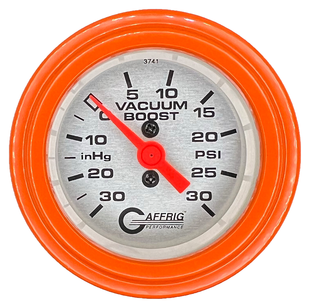 #6818 2 INCH MECHANICAL VACUUM 0-30HG/BOOST 0-30 PSI- PLATINUM Orange / Step