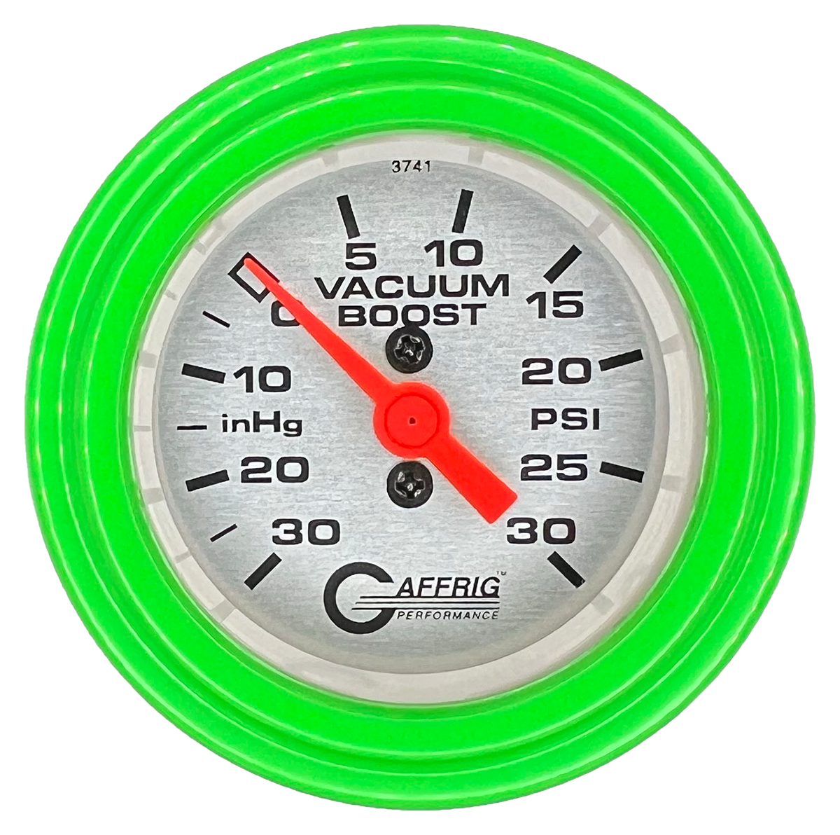 #6818 2 INCH MECHANICAL VACUUM 0-30HG/BOOST 0-30 PSI- PLATINUM Lime Green / Step