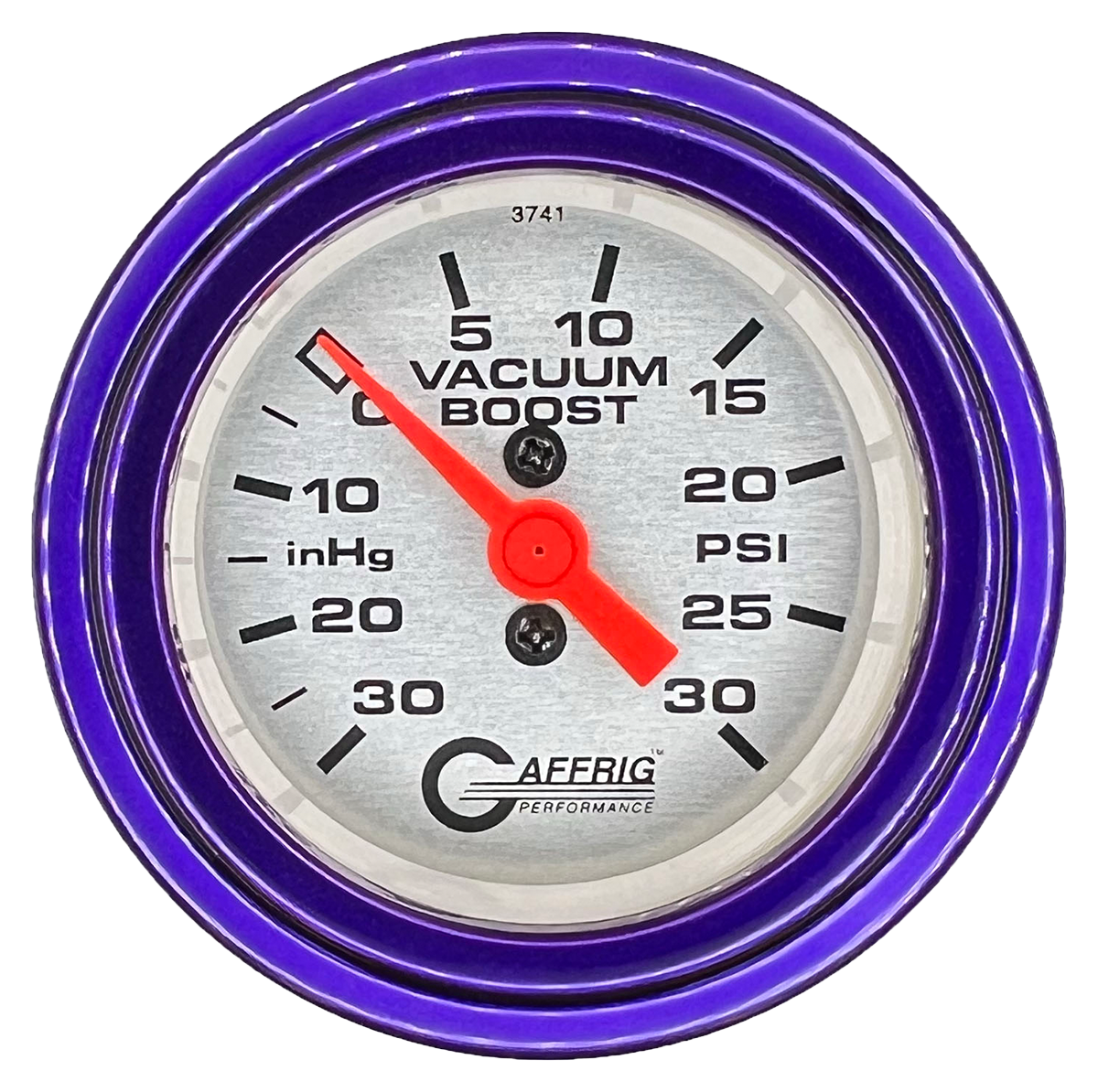 #6818 2 INCH MECHANICAL VACUUM 0-30HG/BOOST 0-30 PSI- PLATINUM Purple / Step