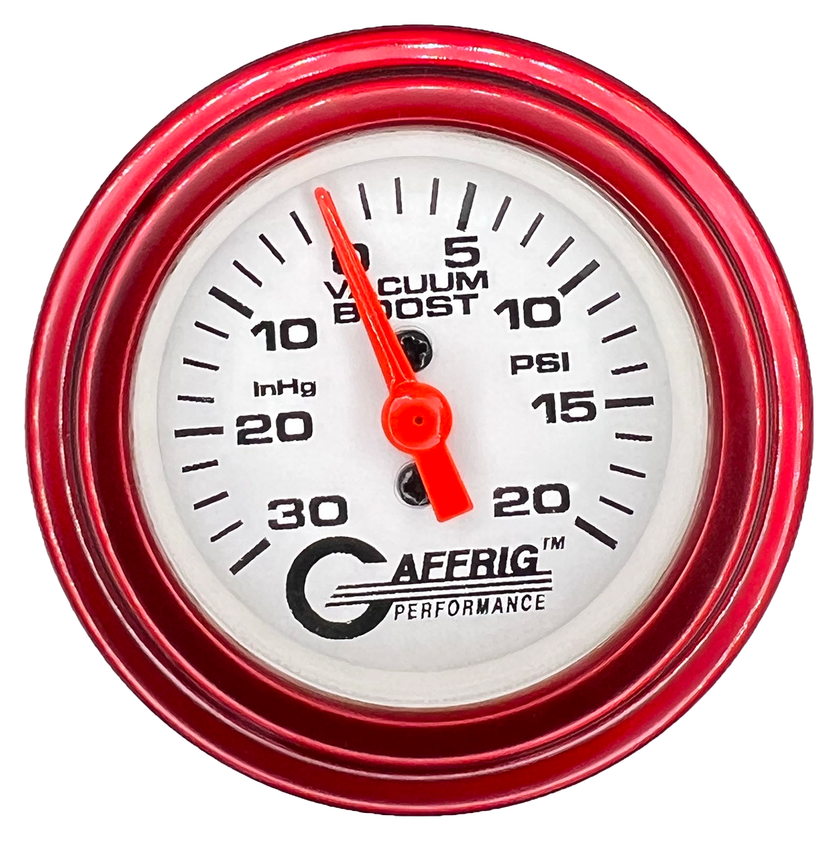 #196518 2 INCH MECHANICAL VACUUM 0-30HG/BOOST 0-20 PSI- WHITE Red / Step
