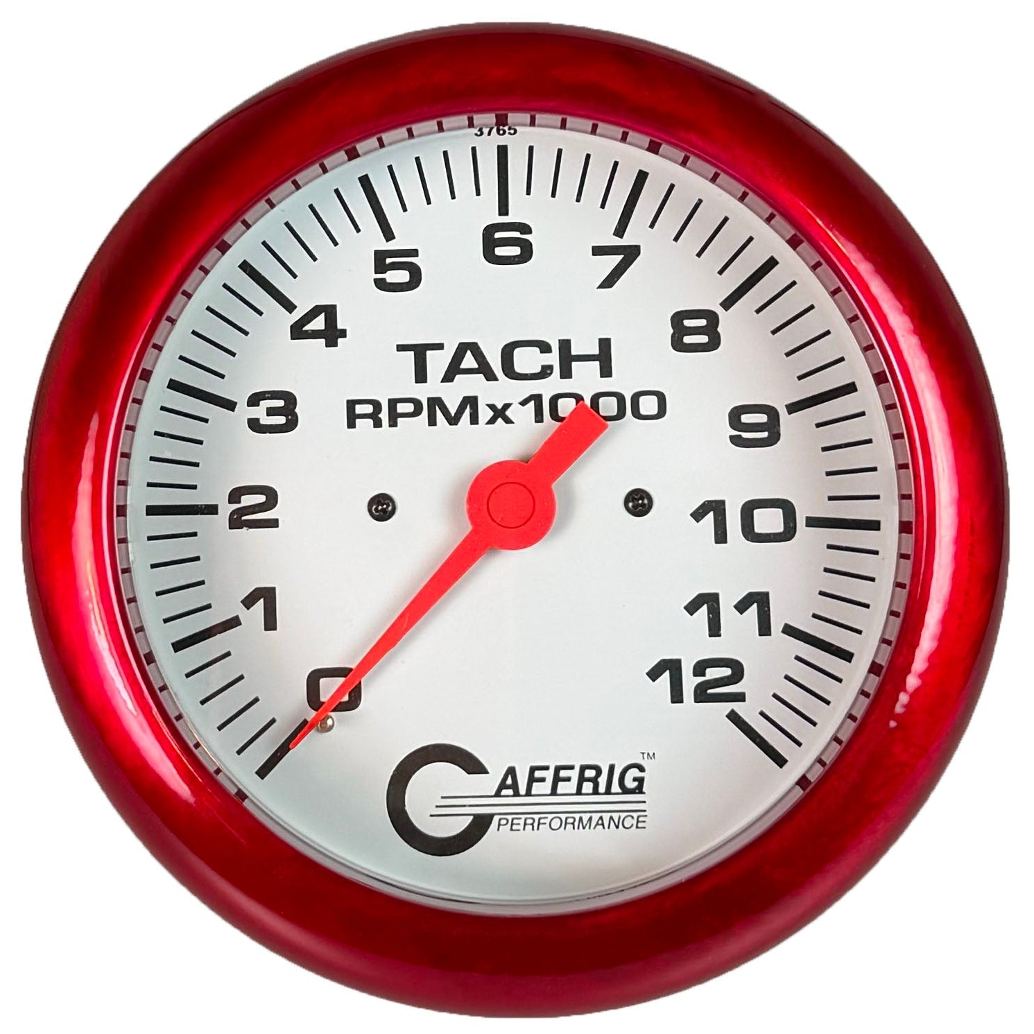 GAFFRIG PART #10022 4 5/8 INCH ELECTRIC TACHOMETER GAUGE 0-12000 RPM WHITE