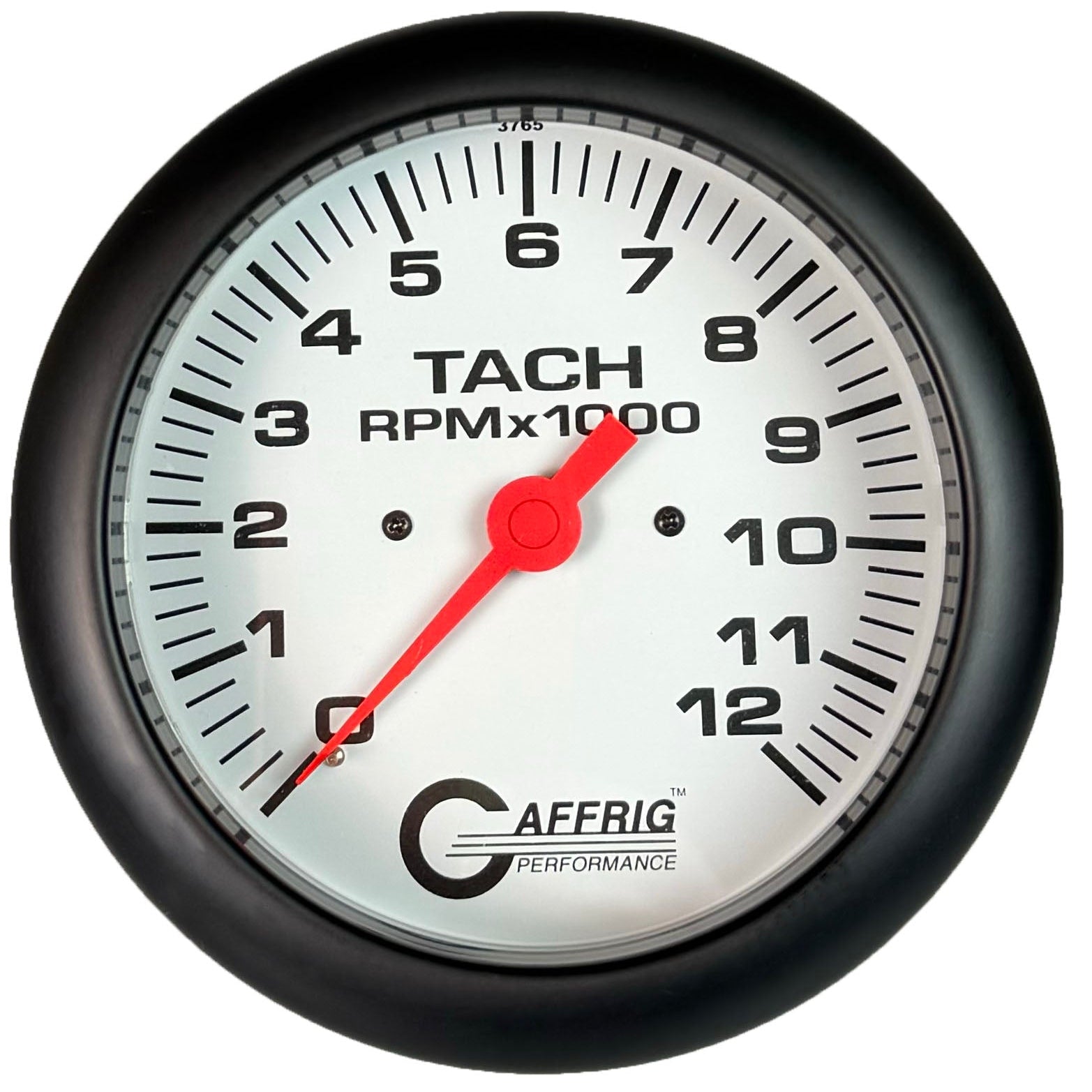GAFFRIG PART #10022 4 5/8 INCH ELECTRIC TACHOMETER GAUGE 0-12000 RPM WHITE