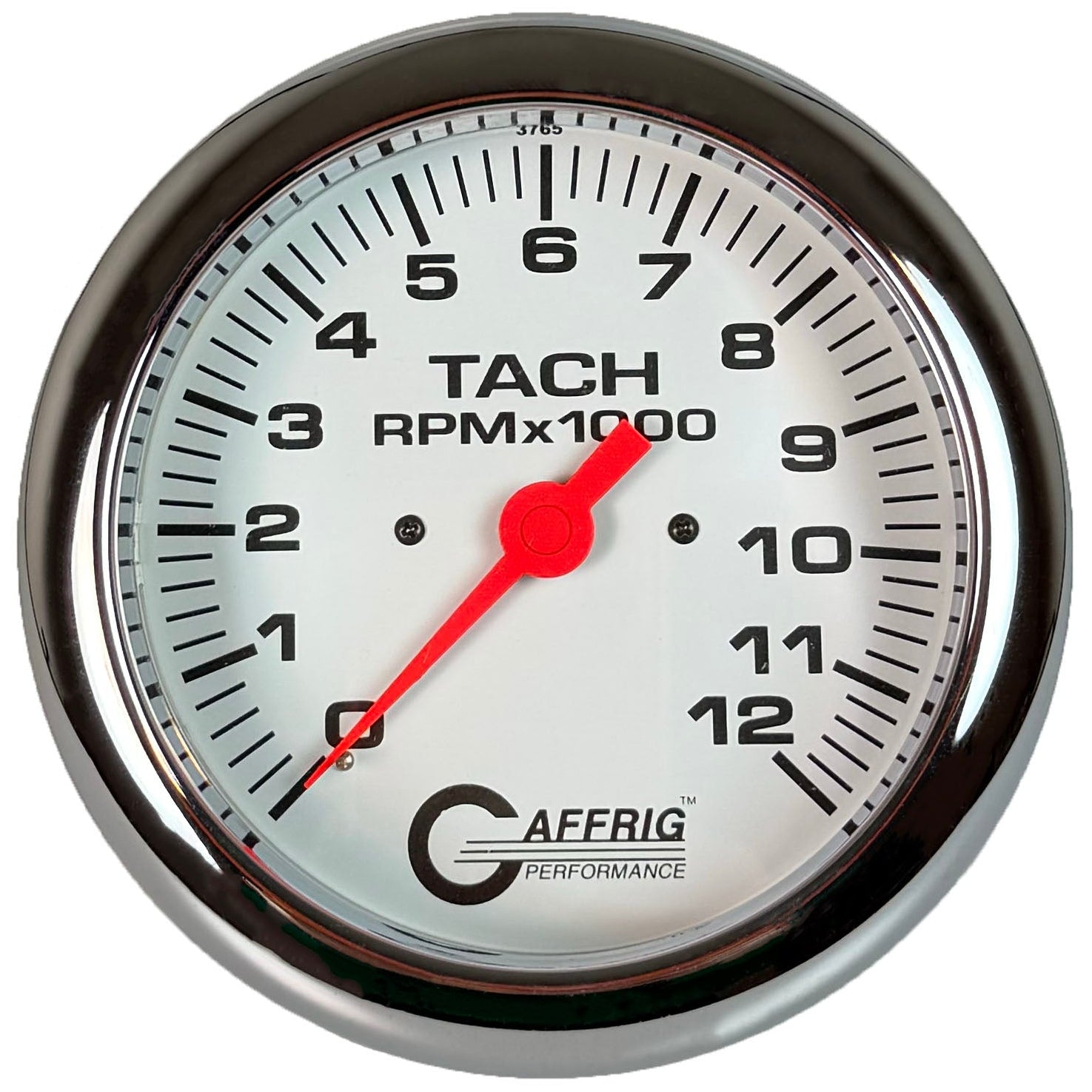 GAFFRIG PART #10022 4 5/8 INCH ELECTRIC TACHOMETER GAUGE 0-12000 RPM WHITE