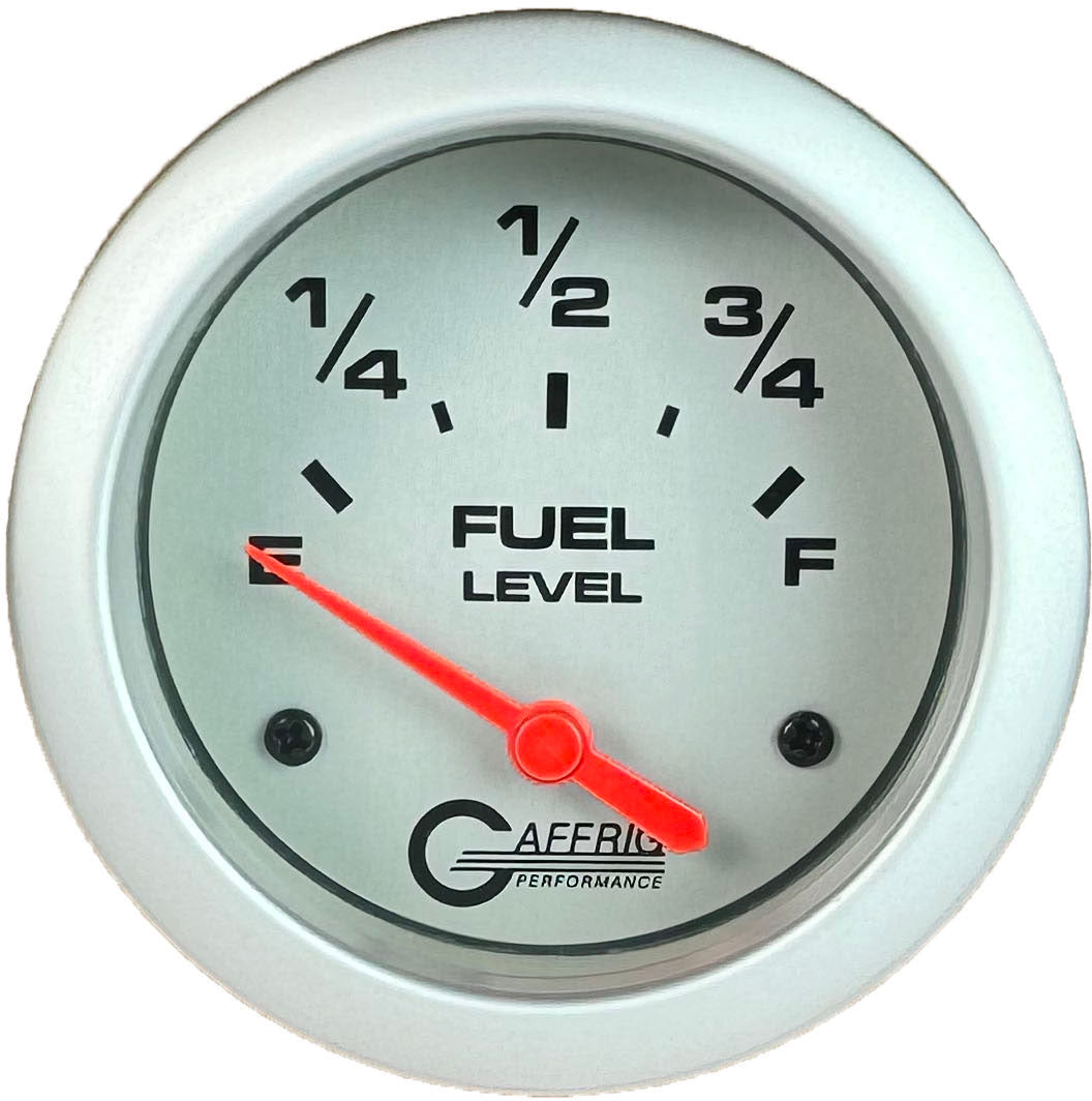 GAFFRIG PART #11000 2 5/8 INCH ELECTRIC FUEL LEVEL GAUGE 240-33 OHMS PLATINUM NO FAT RIM (STANDARD)