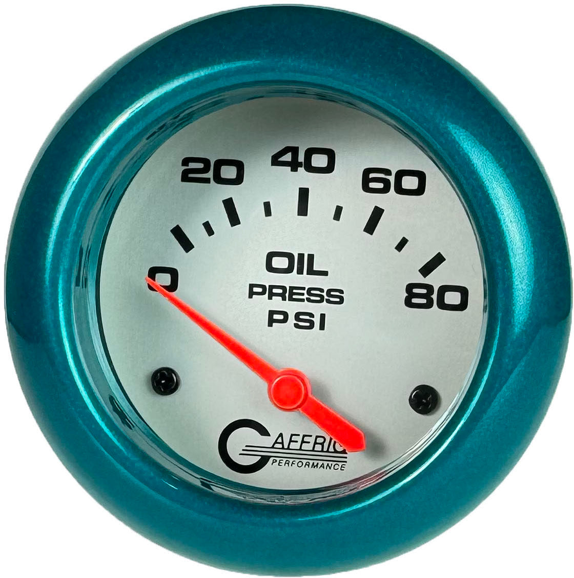 GAFFRIG PART #11001 2 5/8 INCH ELECTRIC OIL PRESSURE 0-80 PSI - INCLUDES SENDER PLATINUM TEAL