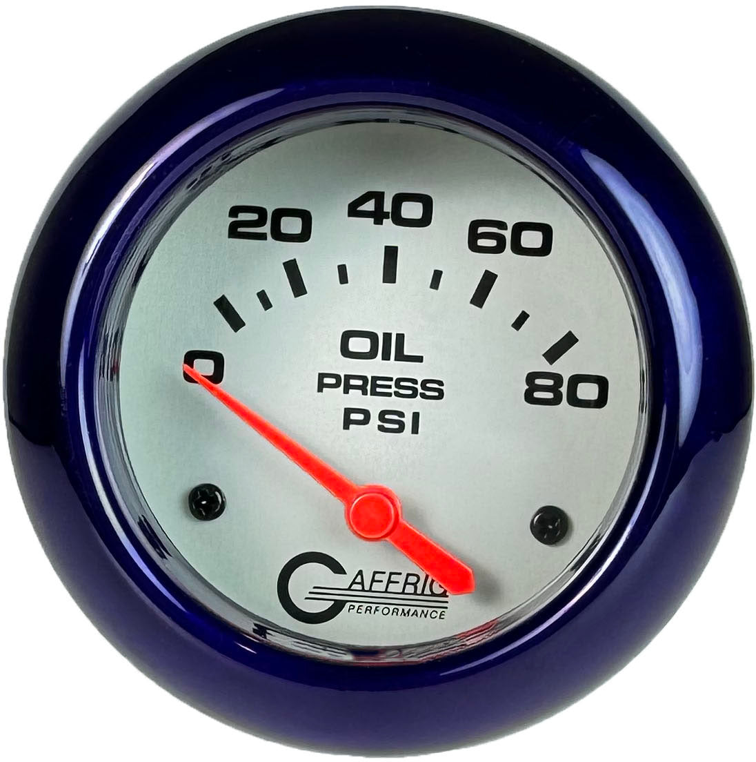 GAFFRIG PART #11001 2 5/8 INCH ELECTRIC OIL PRESSURE 0-80 PSI - INCLUDES SENDER PLATINUM PURPLE