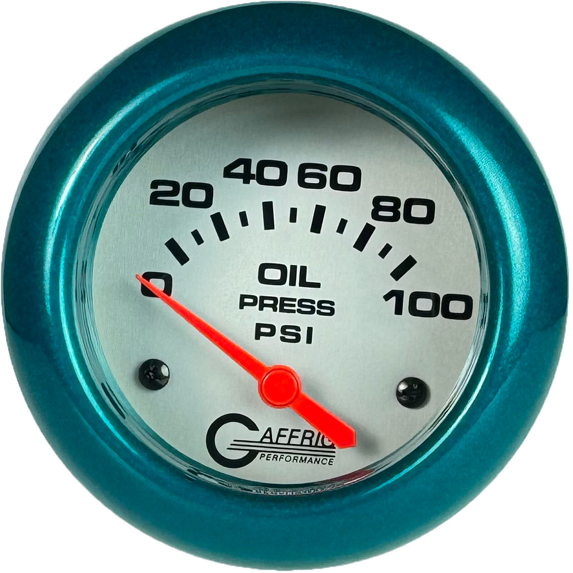 GAFFRIG PART #11002 2 5/8 INCH ELECTRIC OIL PRESSURE 0-100 PSI - INCLUDES SENDER PLATINUM TEAL