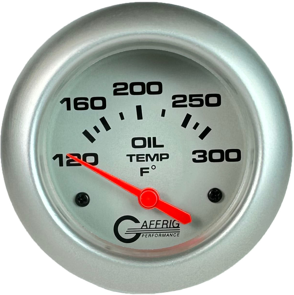 GAFFRIG PART #11003 2 5/8 INCH ELECTRIC OIL TEMP GAUGE 100-300 F - INCLUDES SENDER & BUSHING KIT PLATINUM PLATINUM