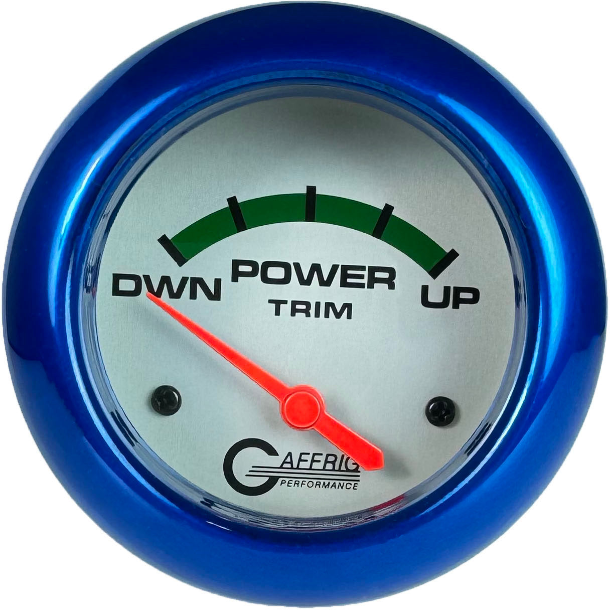 GAFFRIG PART #11004 2 5/8 INCH ELECTRIC TRIM METER GAUGE MERCURY PLATINUM BLUE